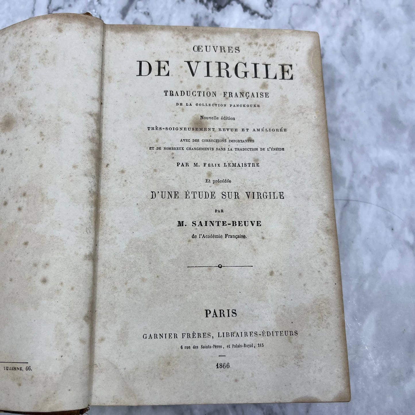Original Complete Works of VIRGIL 1866 Oeuvres de Virgile Garnier Frère TJ6