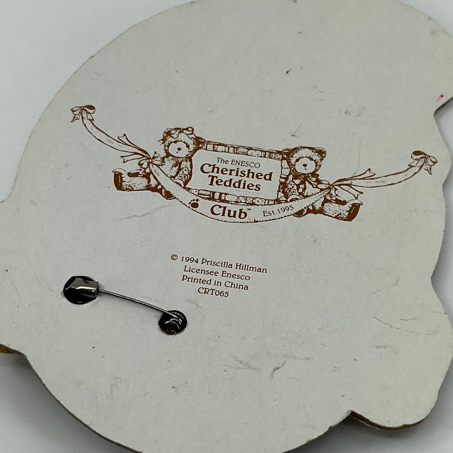 Cherished Teddies Club Member 1994 Enesco Darling Resin 1.5” Pin NEW On Card SA6