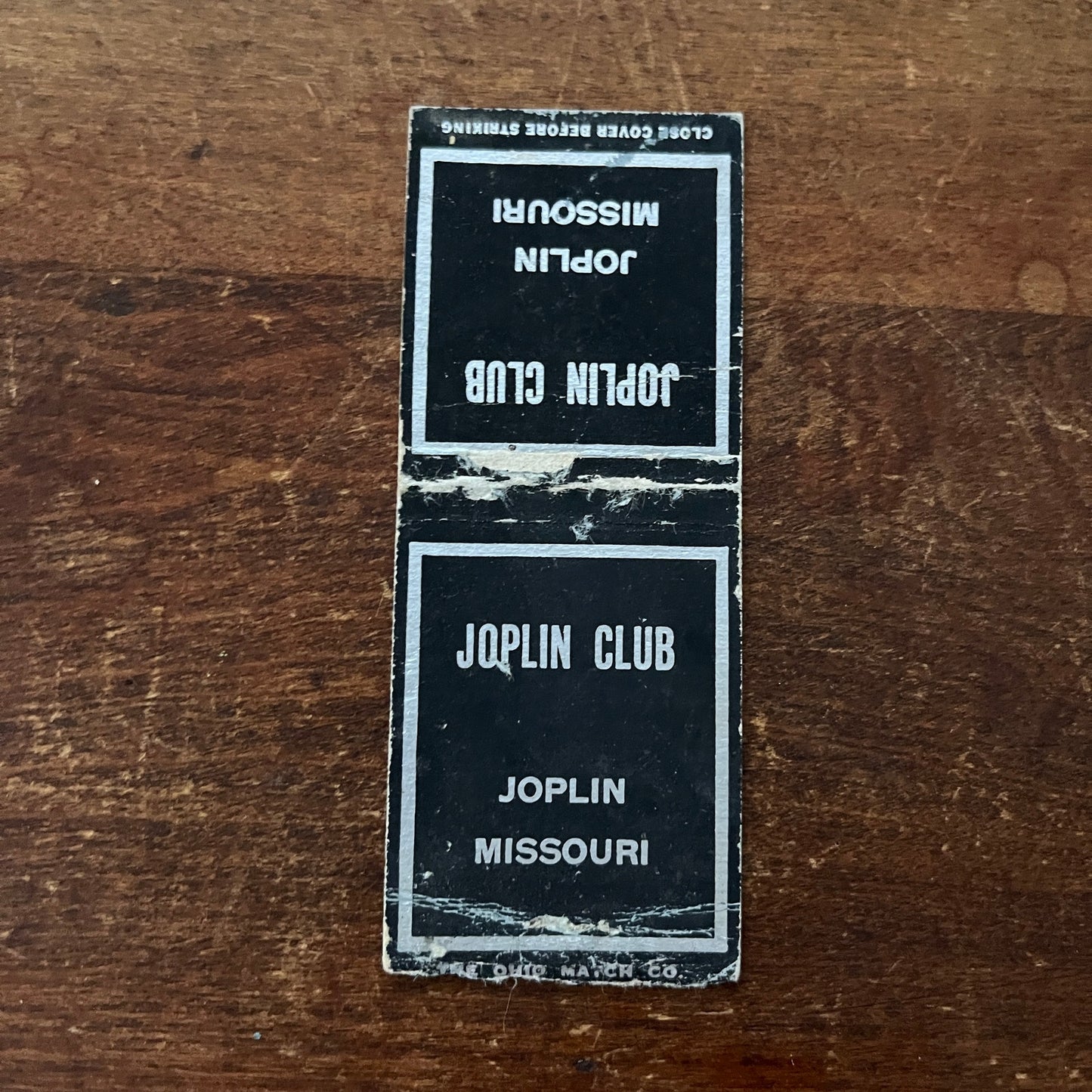 The Joplin Club Missouri Advertising Matchbook Cover MM11-6