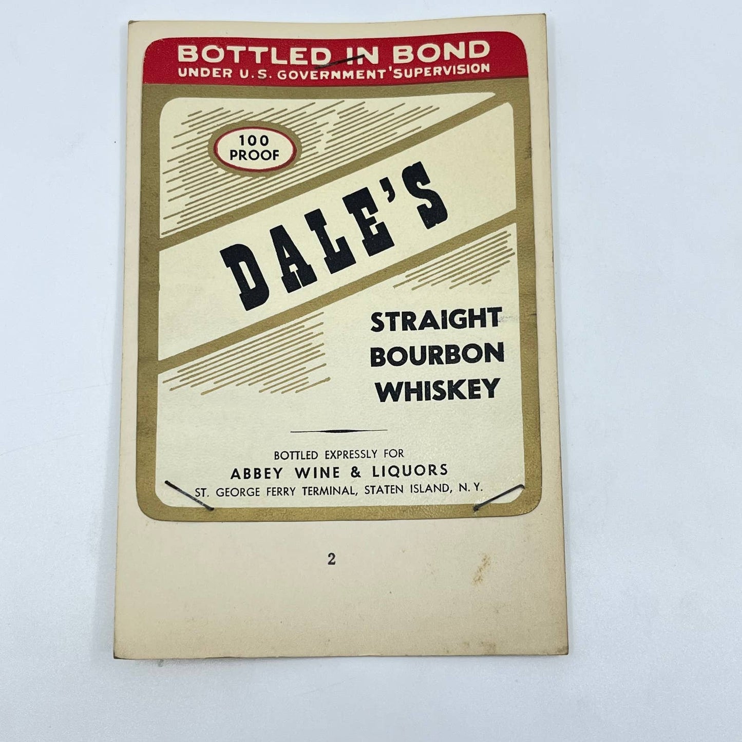 Dale’s Bourbon Whiskey Label Abbey Wine & Liquors Staten Island NY