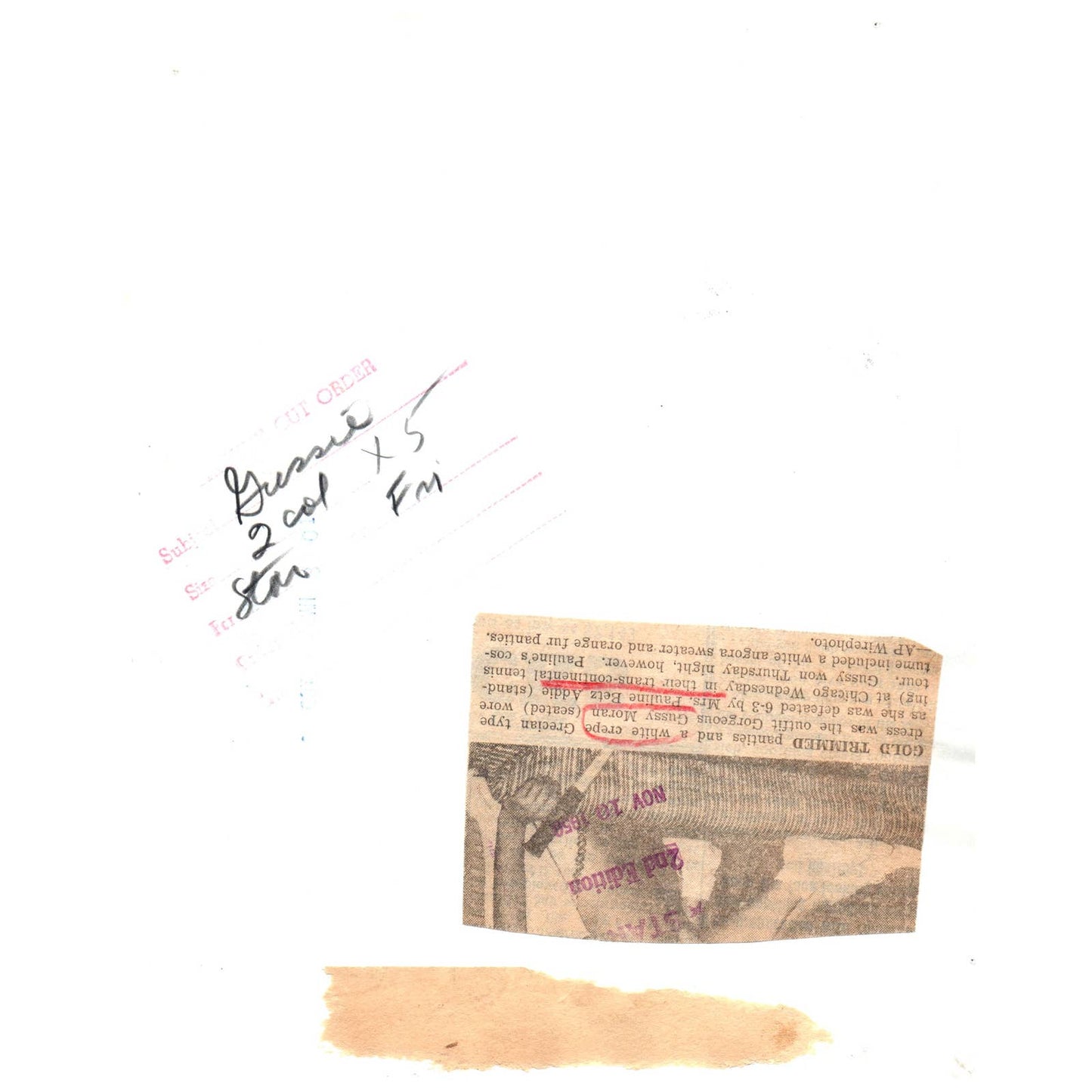 1956 Original Press Photo Women's Tennis Gussy Moran Pauline Betz Addie ~8x10" AD2