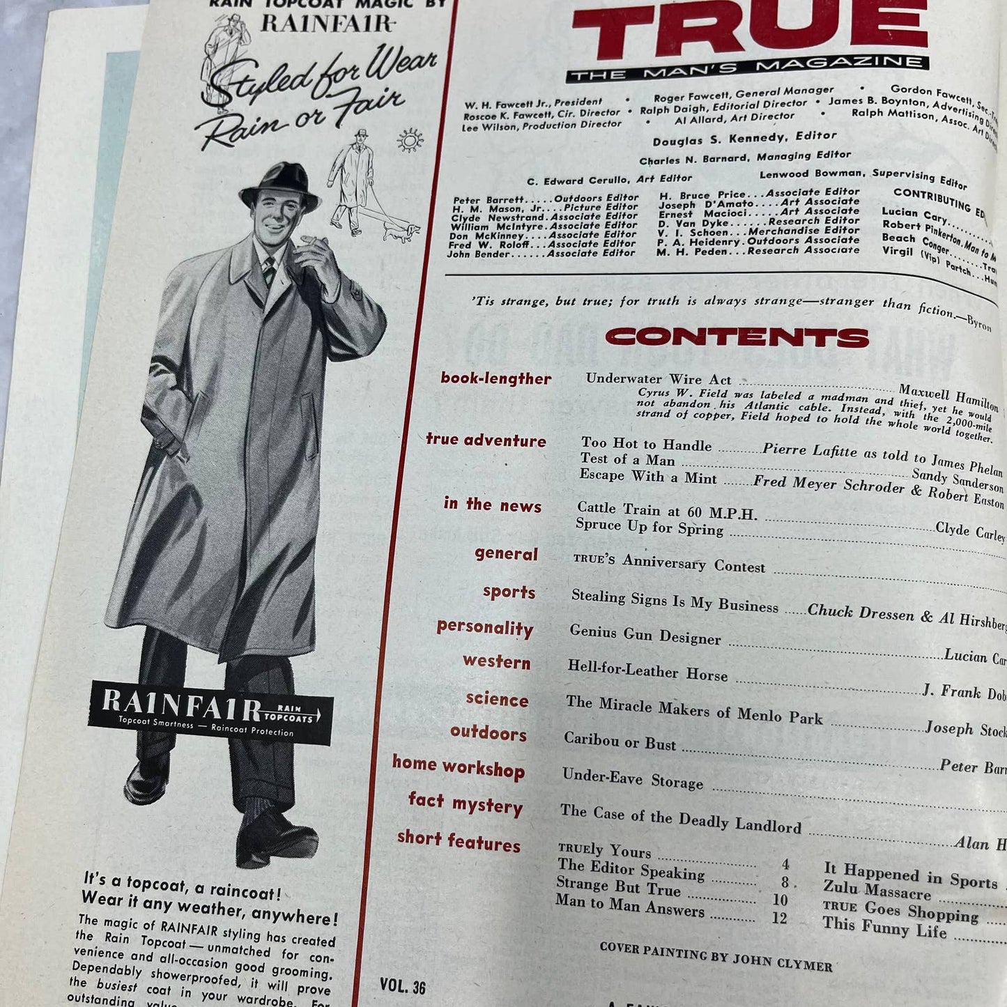 1956 March TRUE Man Stories Magazine Sports Cars Too Hot To Handle TJ3