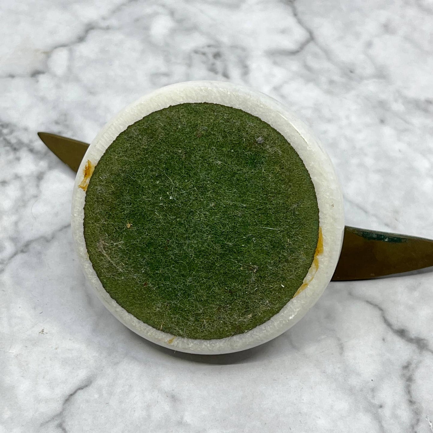 VTG Art Deco MCM Copper Eagle Paperweight on Marble Stone Base 4.5x2" TJ1