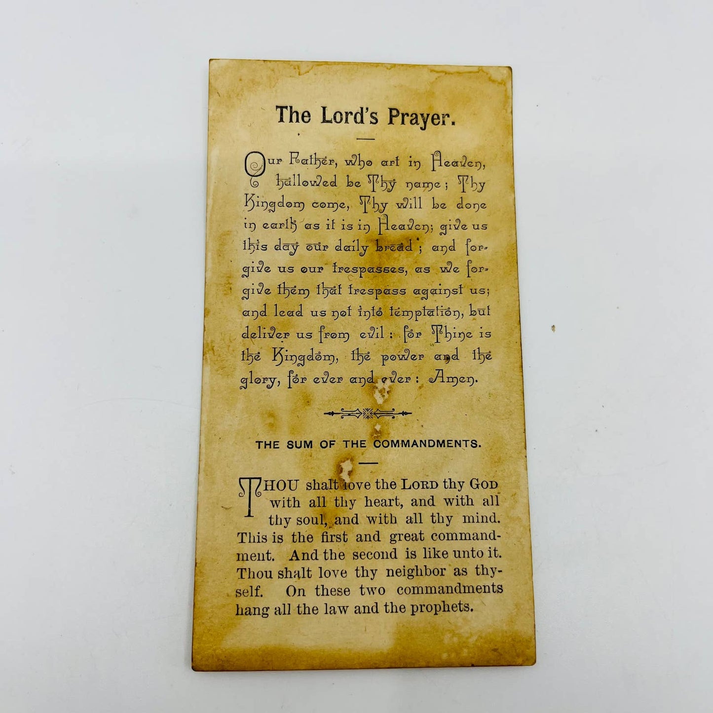 1880s Victorian Christian Verse Card Psalms 4:6 Red Rose AA2