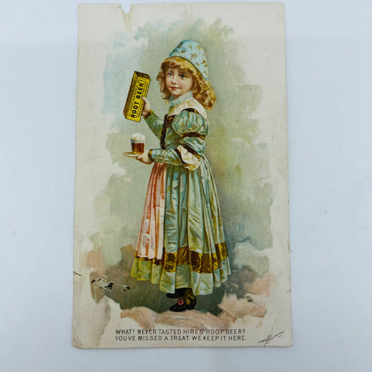 1880s Trade Card Hire’s Root Beer Quack Medicine Temperance Cough Drink SAH9-H7