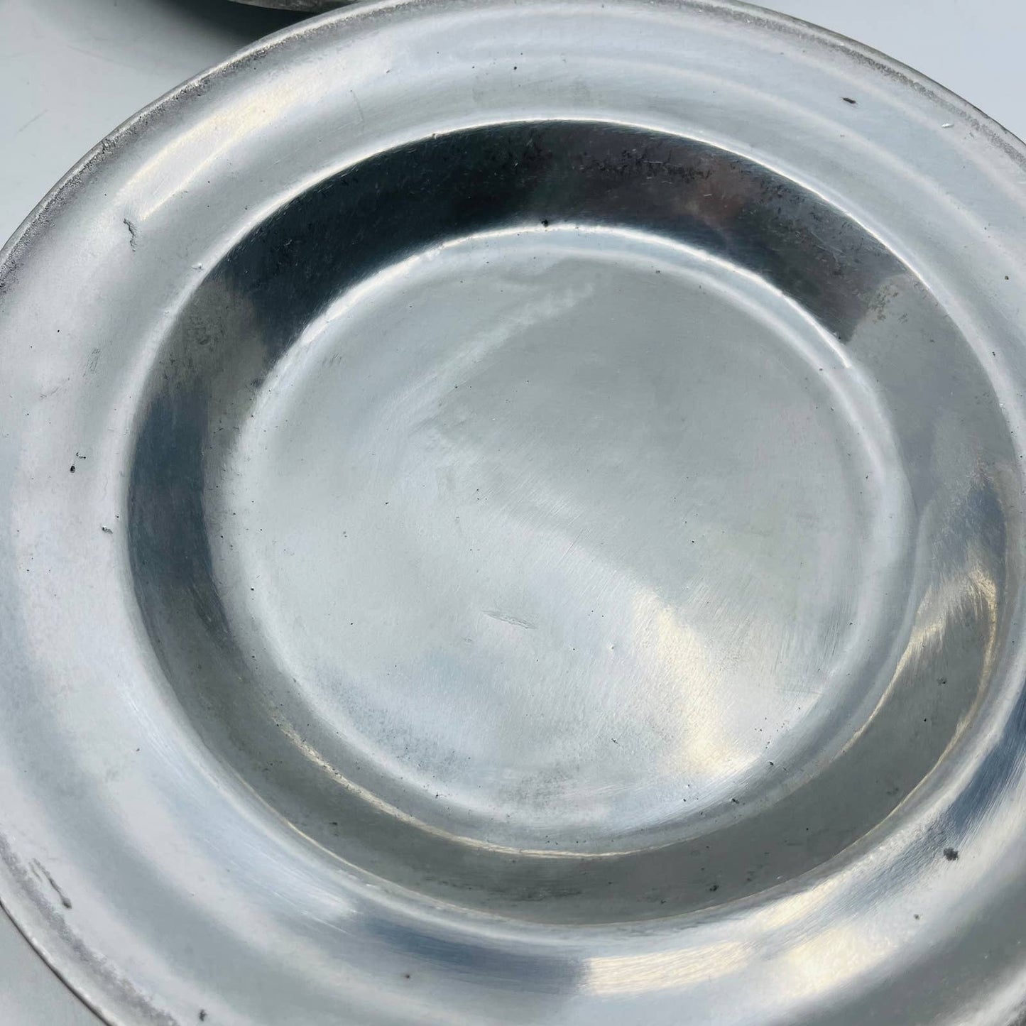 Set 4 York Metalcrafters Colonial Pewter Shallow Soup Salad Bowl Plates 9” TC9