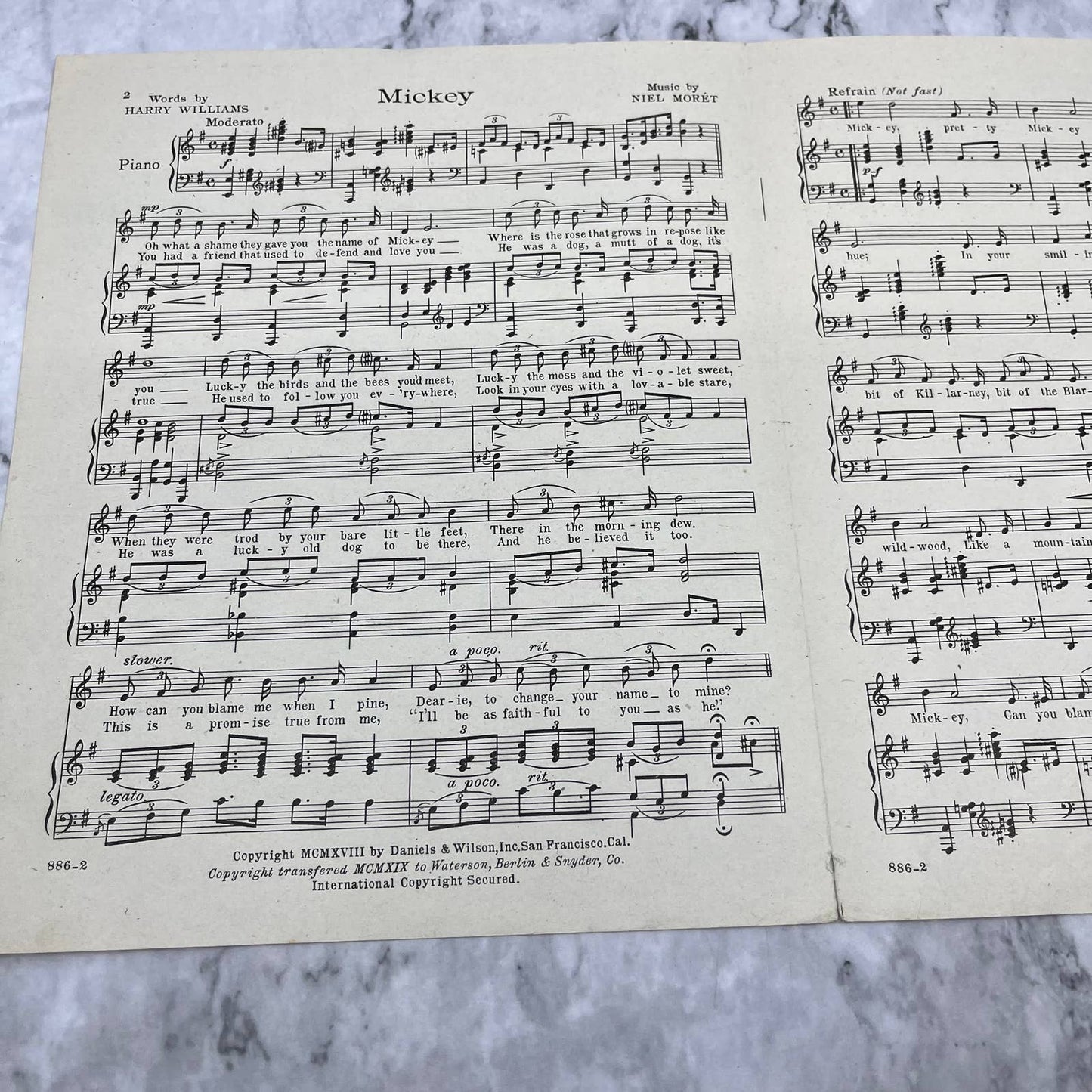 Mickey Mabel Normand Adapted Mack Sennett's Photoplay Movie Sheet Music 1918 TI1
