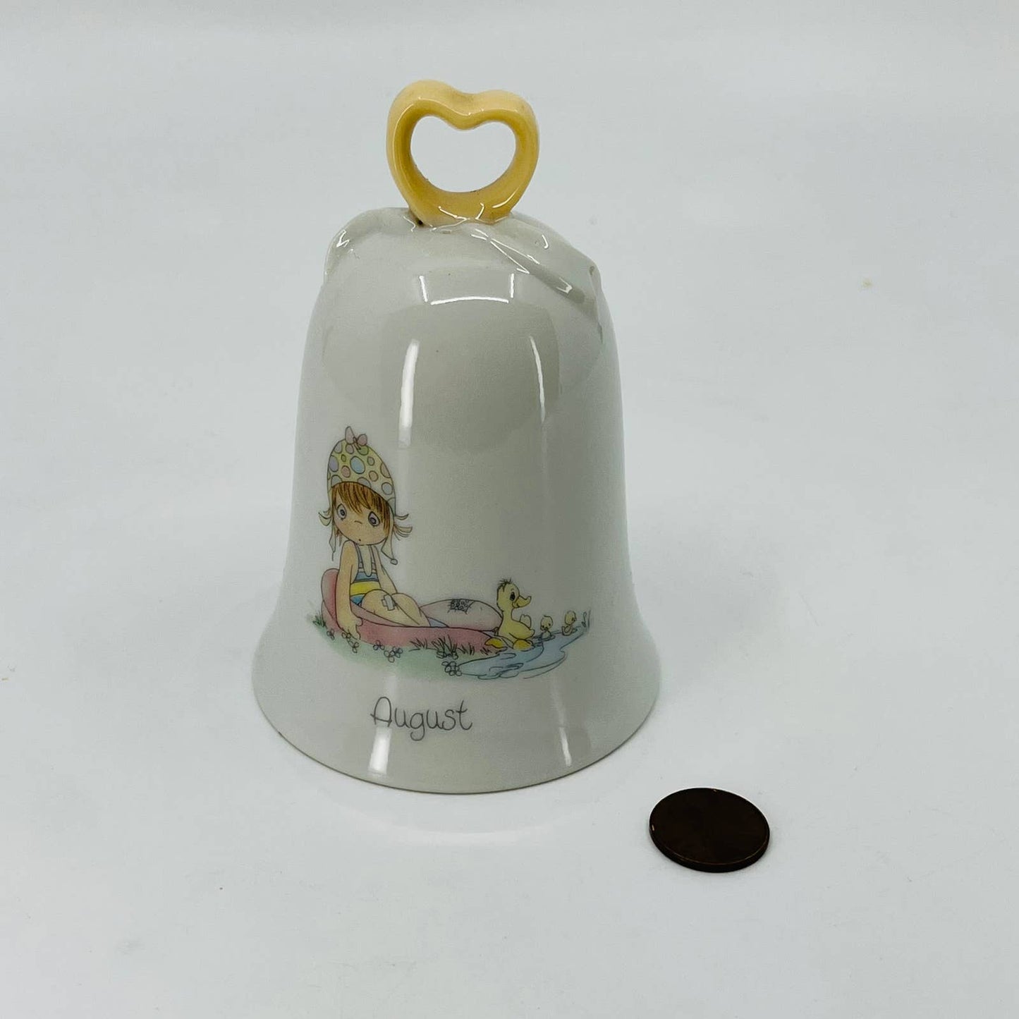 1988 VINTAGE PRECIOUS MOMENTS "AUGUST" BELL SAMUEL J. BUTCHER 4.5” TD2
