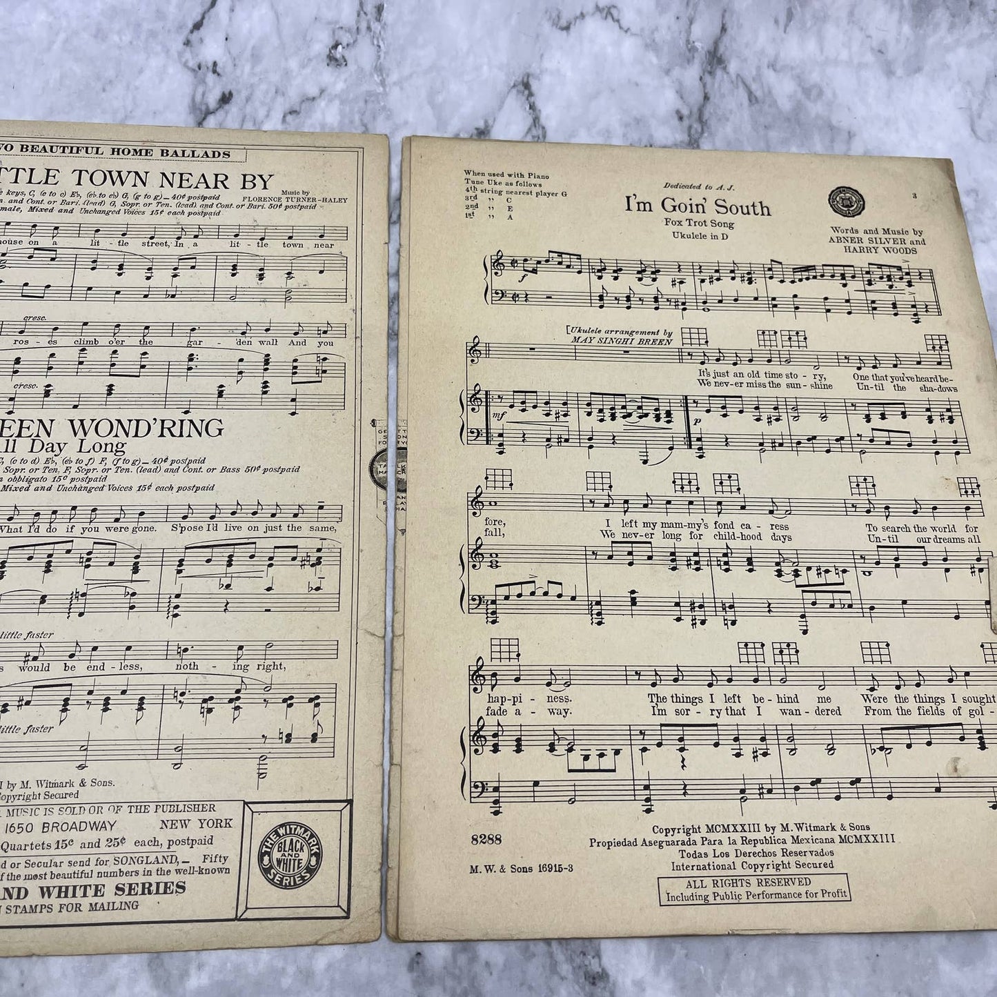 I'm Goin South Al Jolson Bombo 1923 Sheet Music TK2-SM3