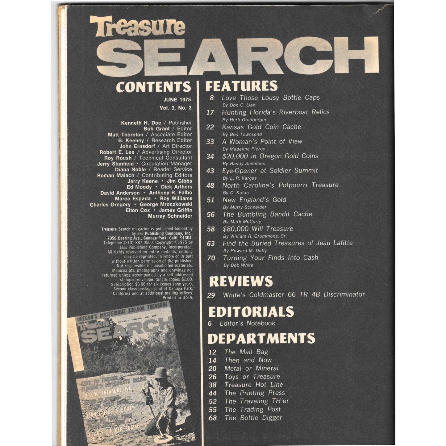 Treasure Search Magazine - Treasure Hunting Mining Metal Detecting June 1975 M4