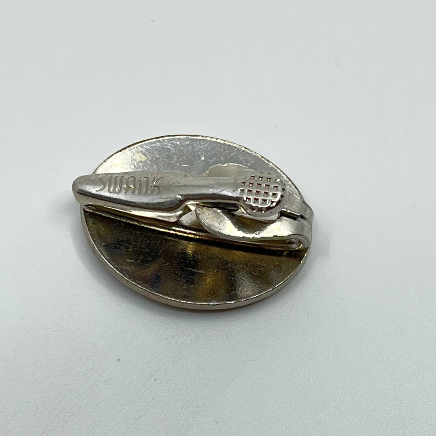 VTG Silver Tone Swank “T” Monogrammed Tie Clip Tie Pin SC3