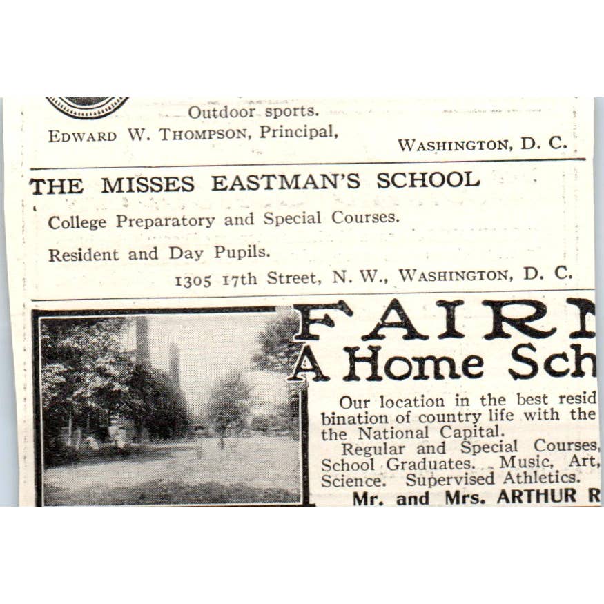 c1920 Harper's Ad- Cowles School for Girls Emma Milton Cowles Philadelphia EA3-1