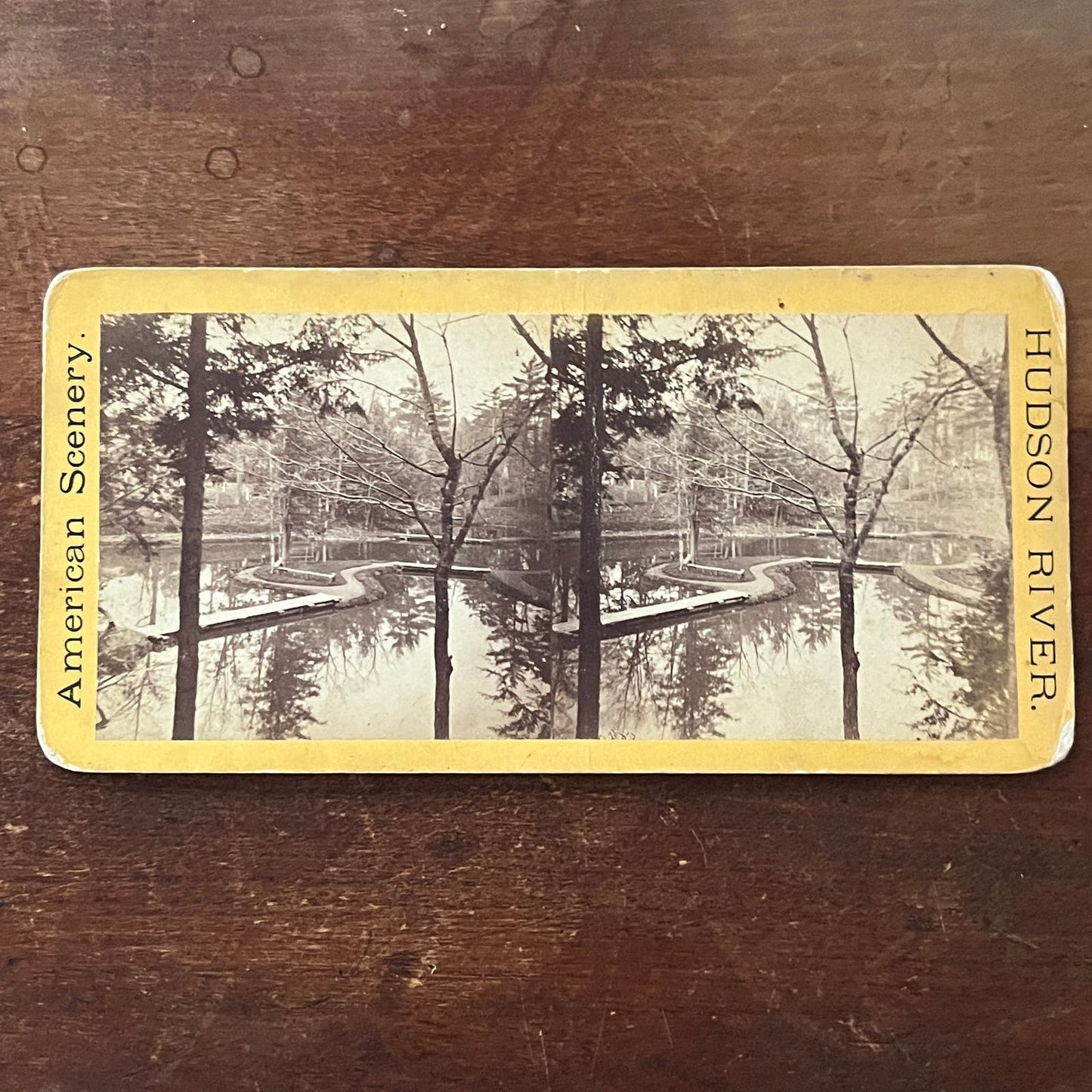Hudson River Scene New York Antique Stereoview Card TJ9-V2