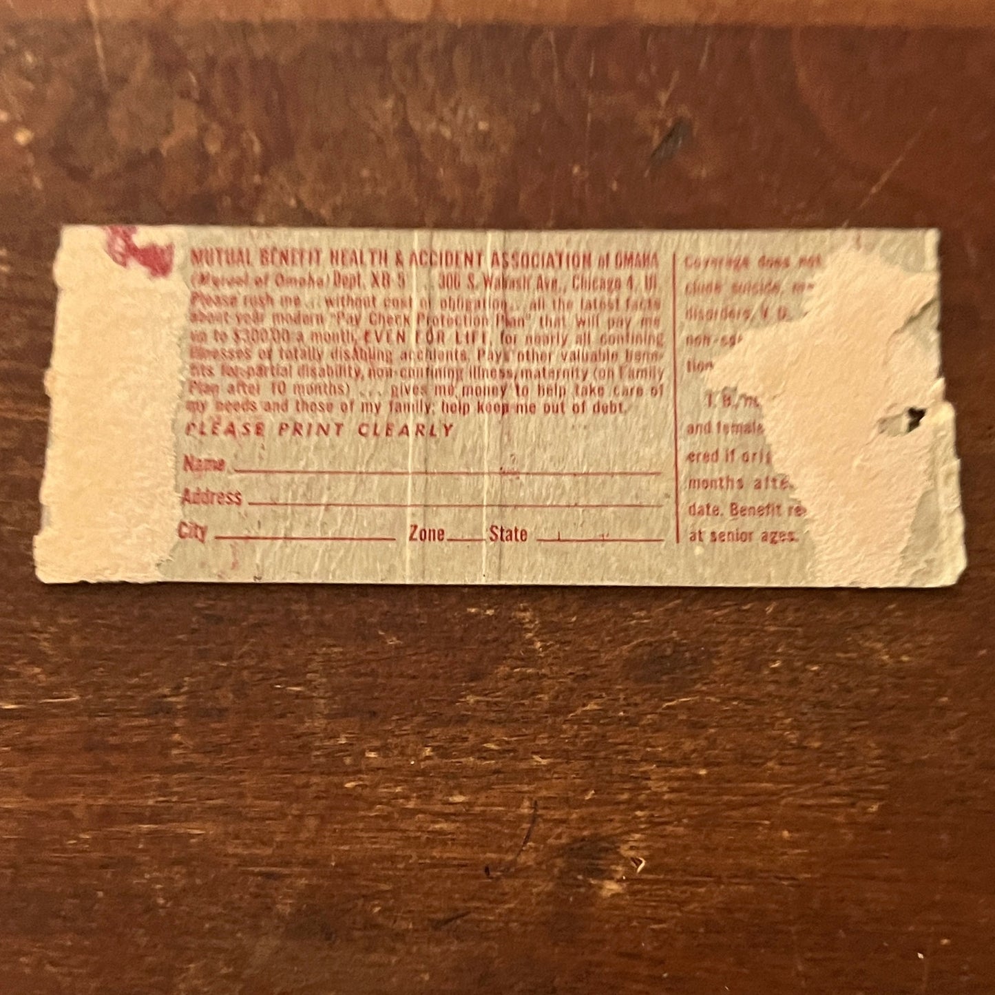 Pay Check Protection Plan Advertising Matchbook Cover MM9-3