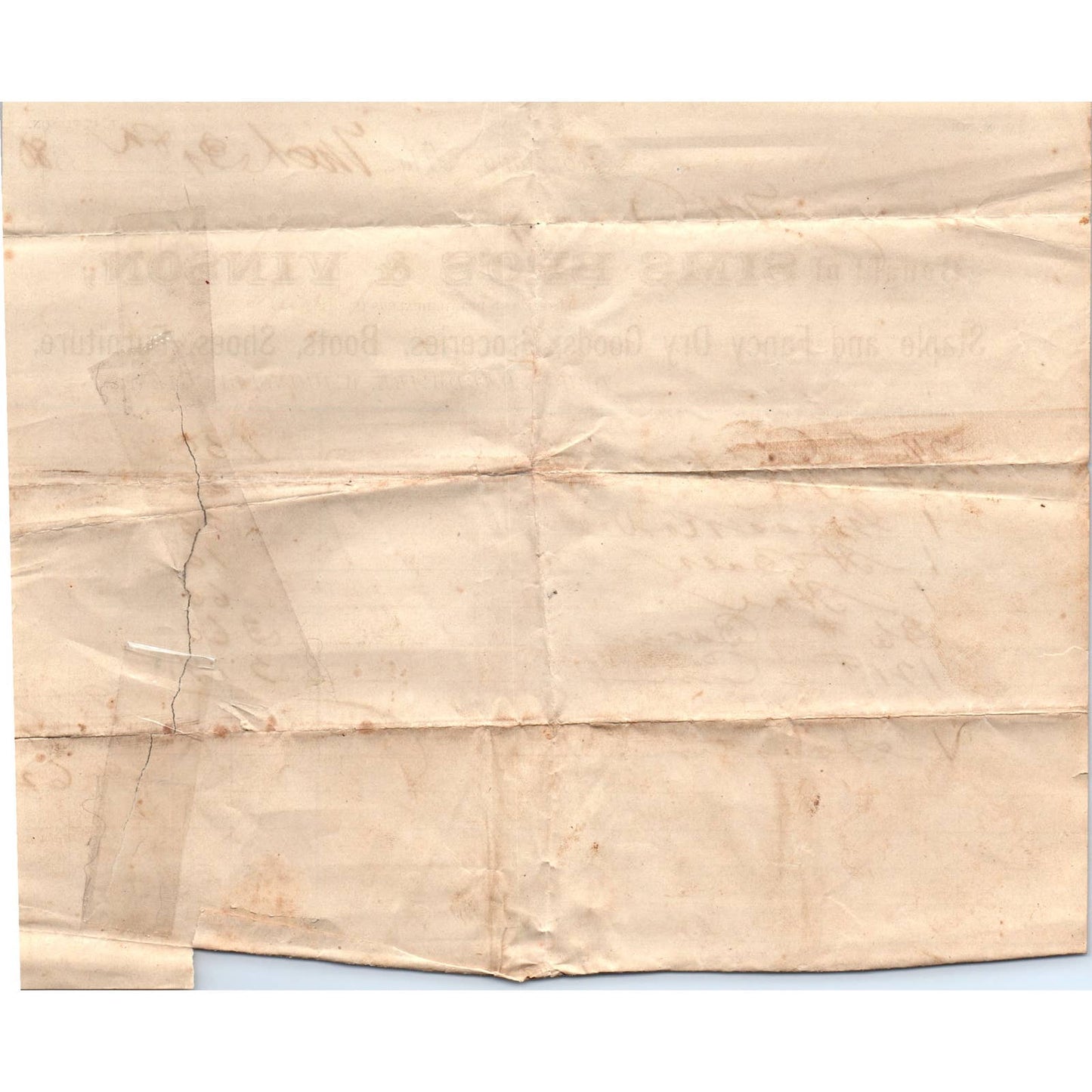 1880 Letterhead Billhead Sims Bros & Vinson Dry Goods Georgiana AL AD6