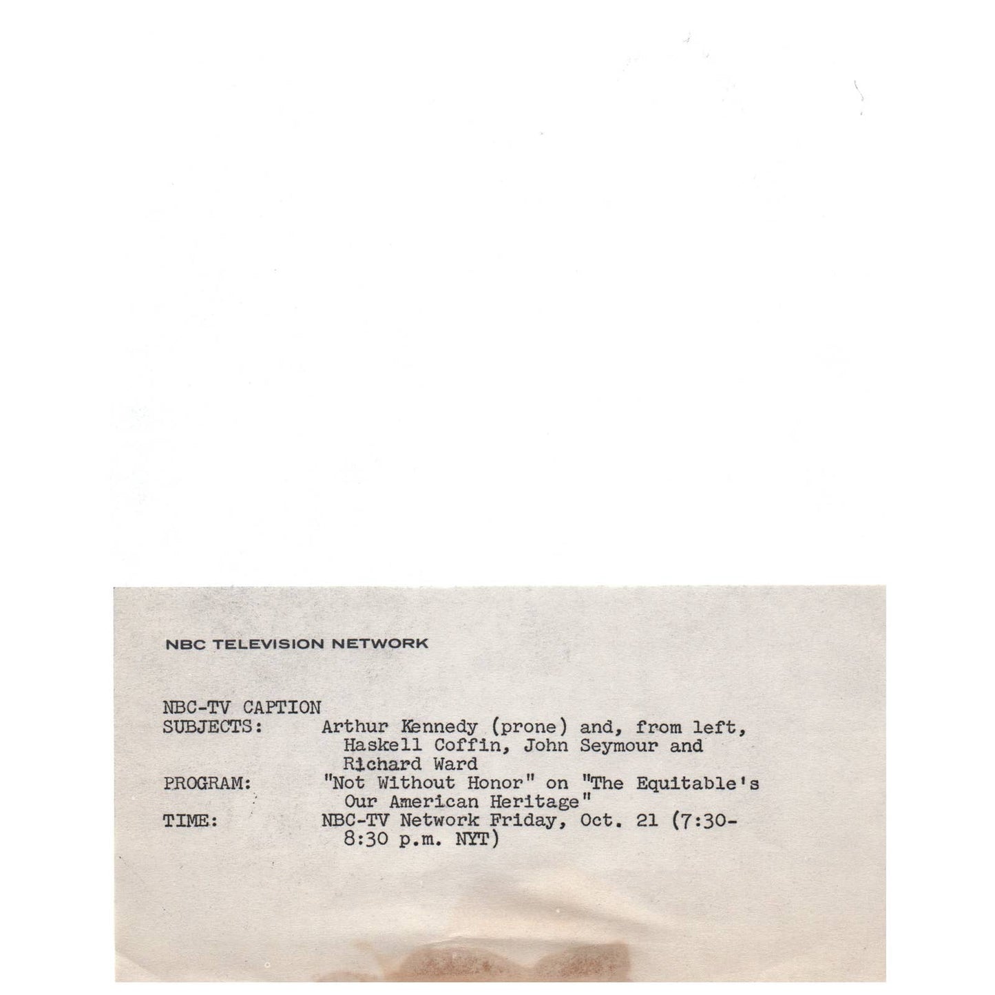 c1960 Press Photo Arthur Kennedy Haskell Coffin John Seymour Richard Ward TJ7-2