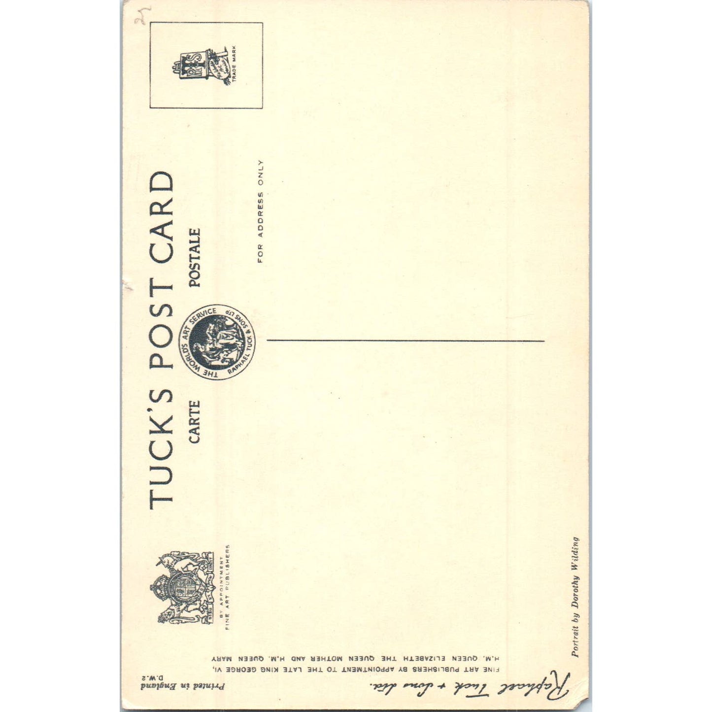 Queen Elizabeth II Raphael Tuck Original Postcard TK1-P14