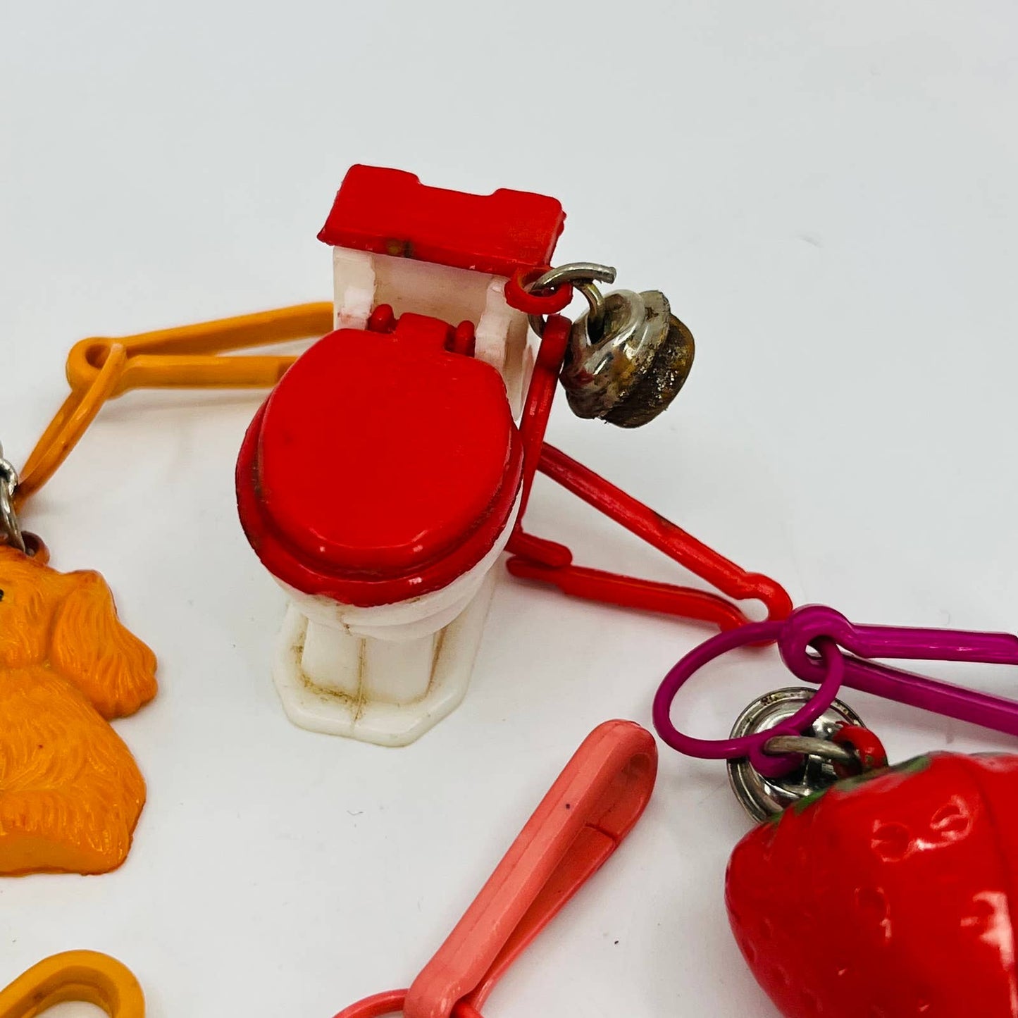 RETRO 1980's Plastic Bell Clip On 80's Necklace Charm LOT Of 10 TB2