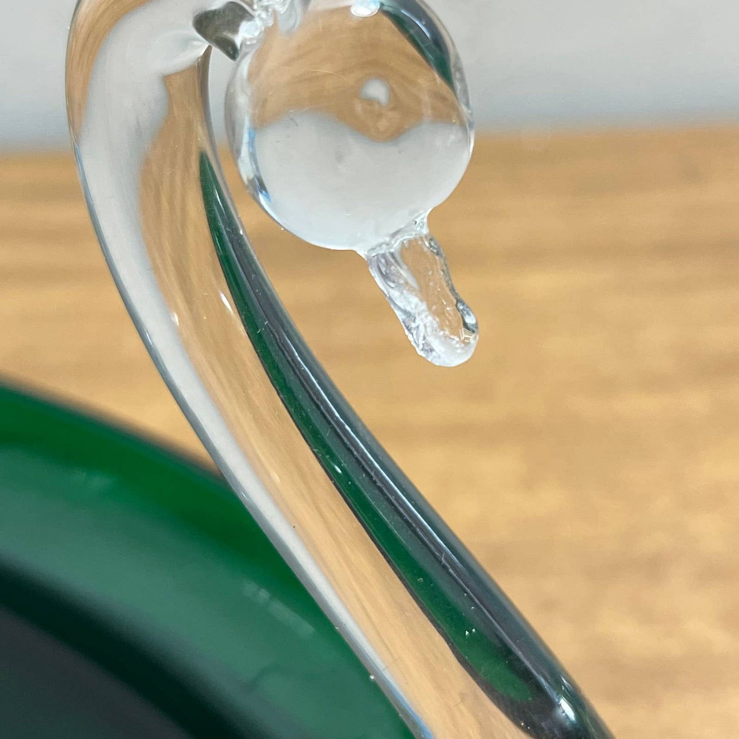 1940s Green Duncan Miller Green Art Glass Swan Cracker Serving Dish 8” TA3