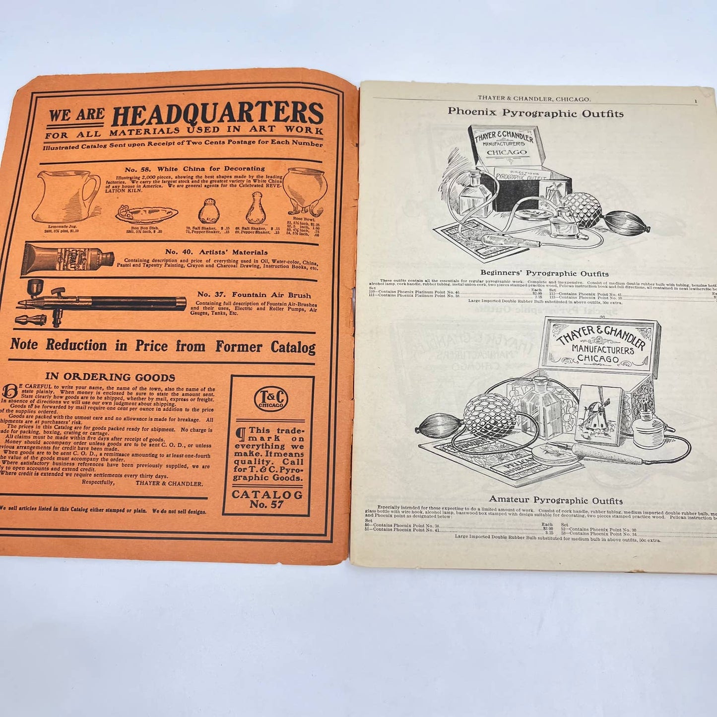 1904 Thayer & Chandler Pyrography Catalog No. 57 Chicago TF7