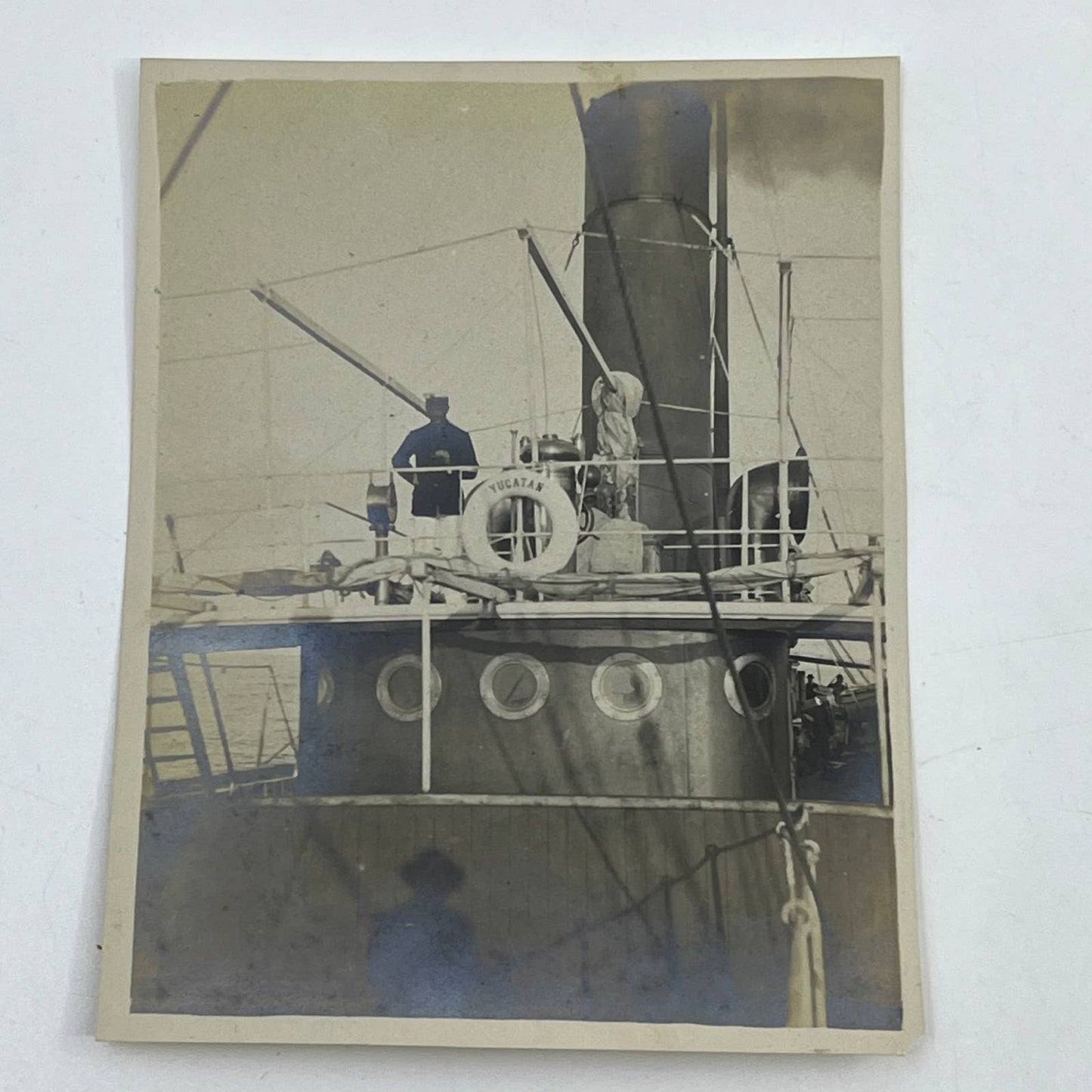 1903 Original Sepia Photograph Captain Zaragoza of the S.S. Yucatan Frontera AC7