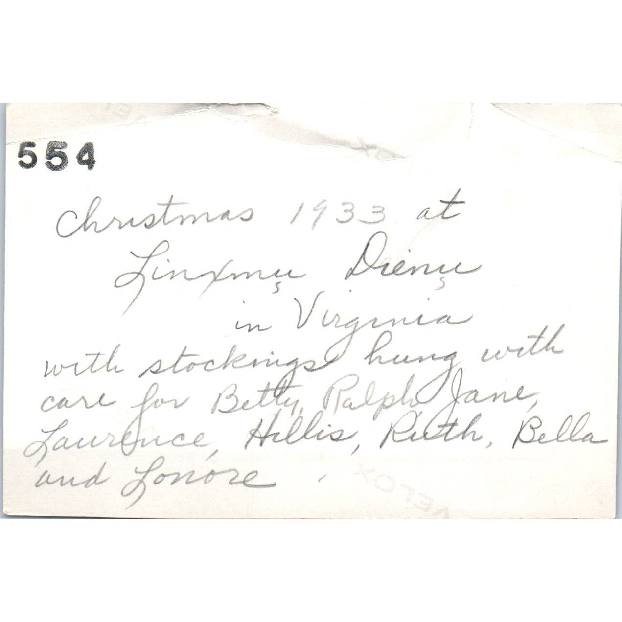 1933 Original Photo Virginia Christmas Stockings Hanging on Mantel 3x4 TJ9-PG7