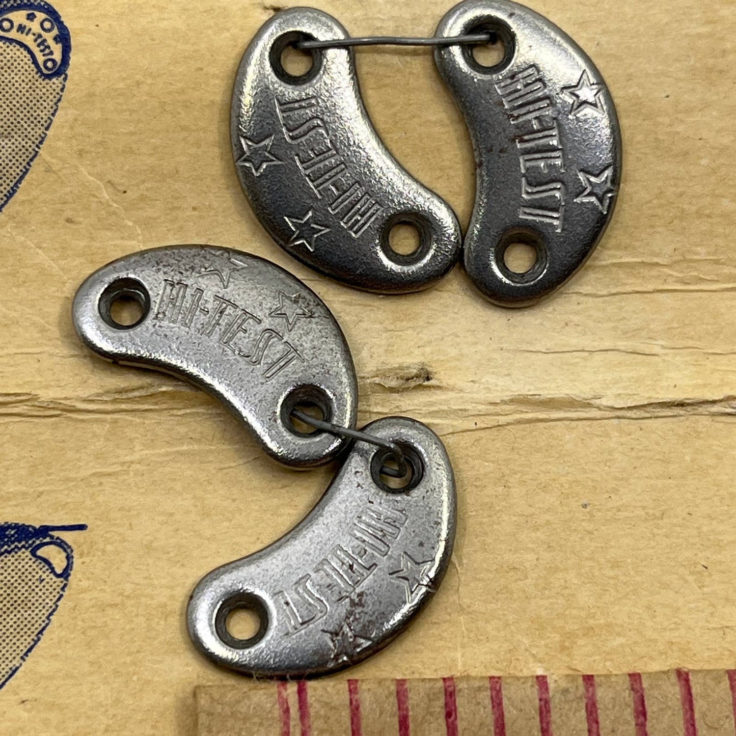 Vintage Lot of 4 NOS Hi-Test Steel Shoe Heel Taps Protectors With Nails SE1