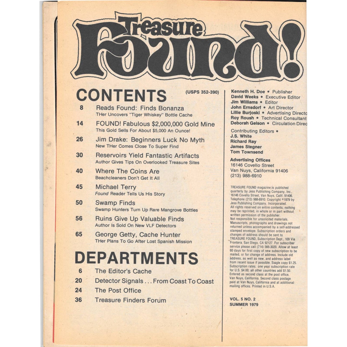 Treasure Found Magazine - Treasure Hunting Gold Metal Detecting Summer 1979 M4