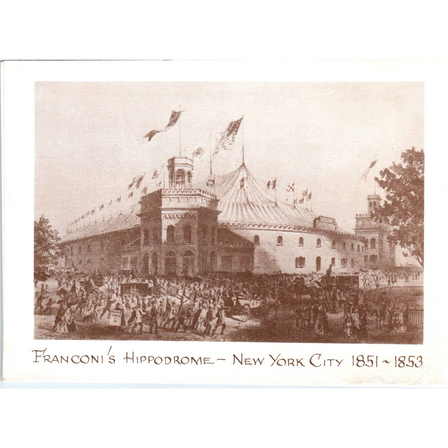 Christmas Card Don B. Francis Miniature Model Circus Franconi's Hippodrome AD4