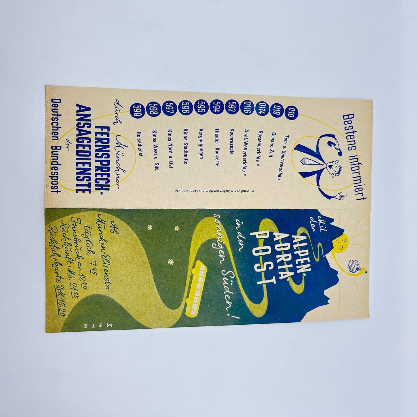 1950s Alps, Adria Post Travel Brochure Munich Germany SC6