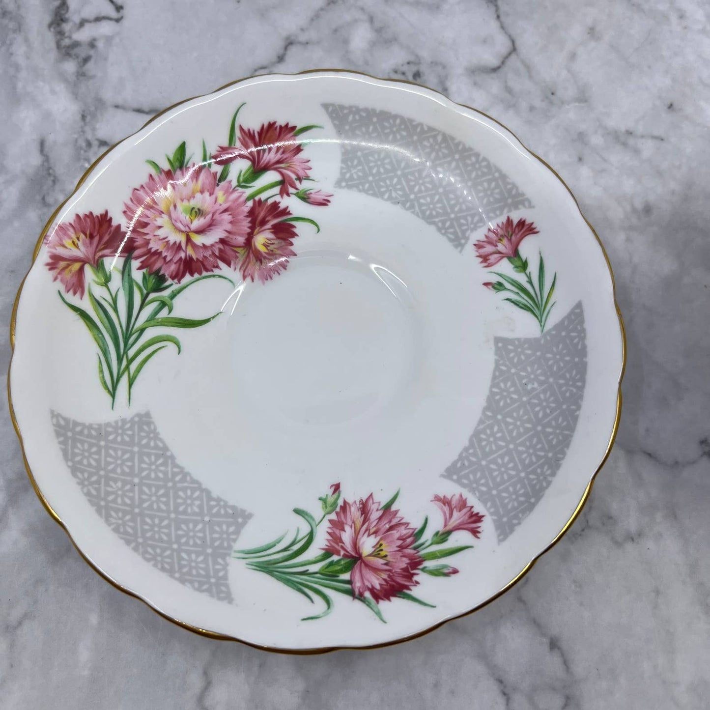 Tuscan Birthday Flowers January Carnation Bone China Teacup and Saucer TD1