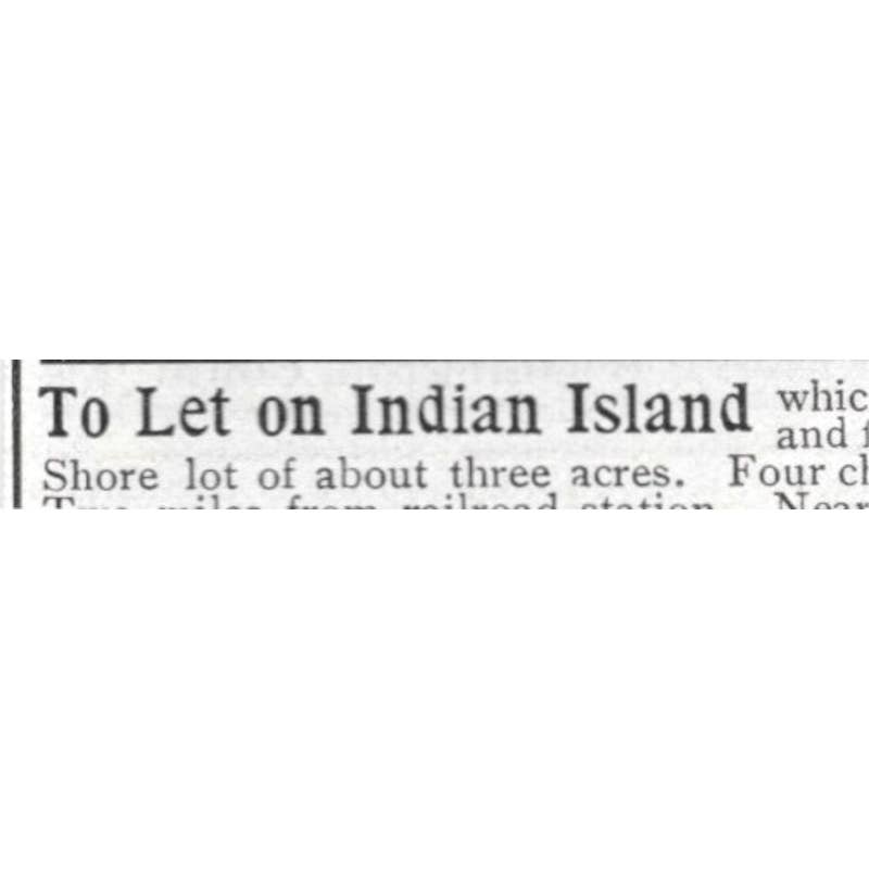 Indian Island Cottage Sebago Lake ME Harrie B Coe - 1903 Original Ad TJ8-7-4