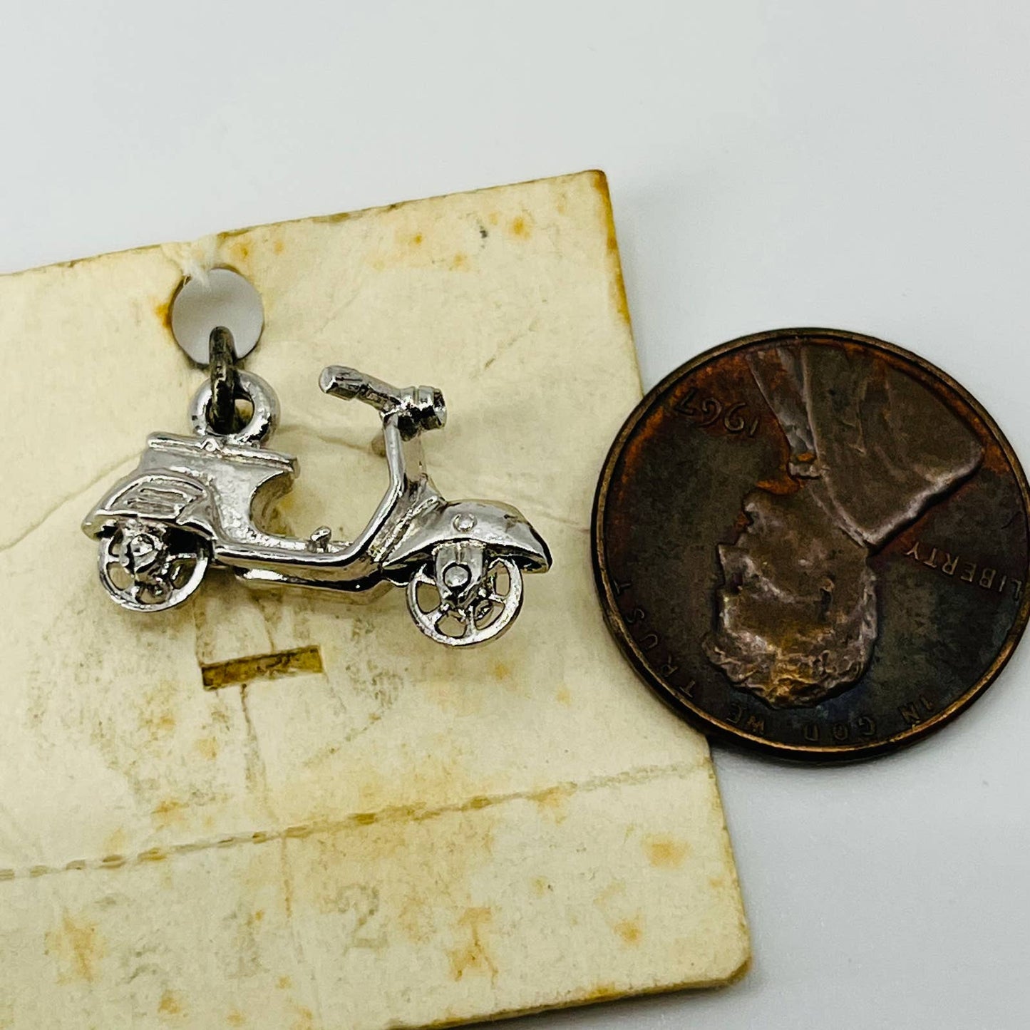 Vintage Sterling Silver Scooter Vespa Moped Charm SB3
