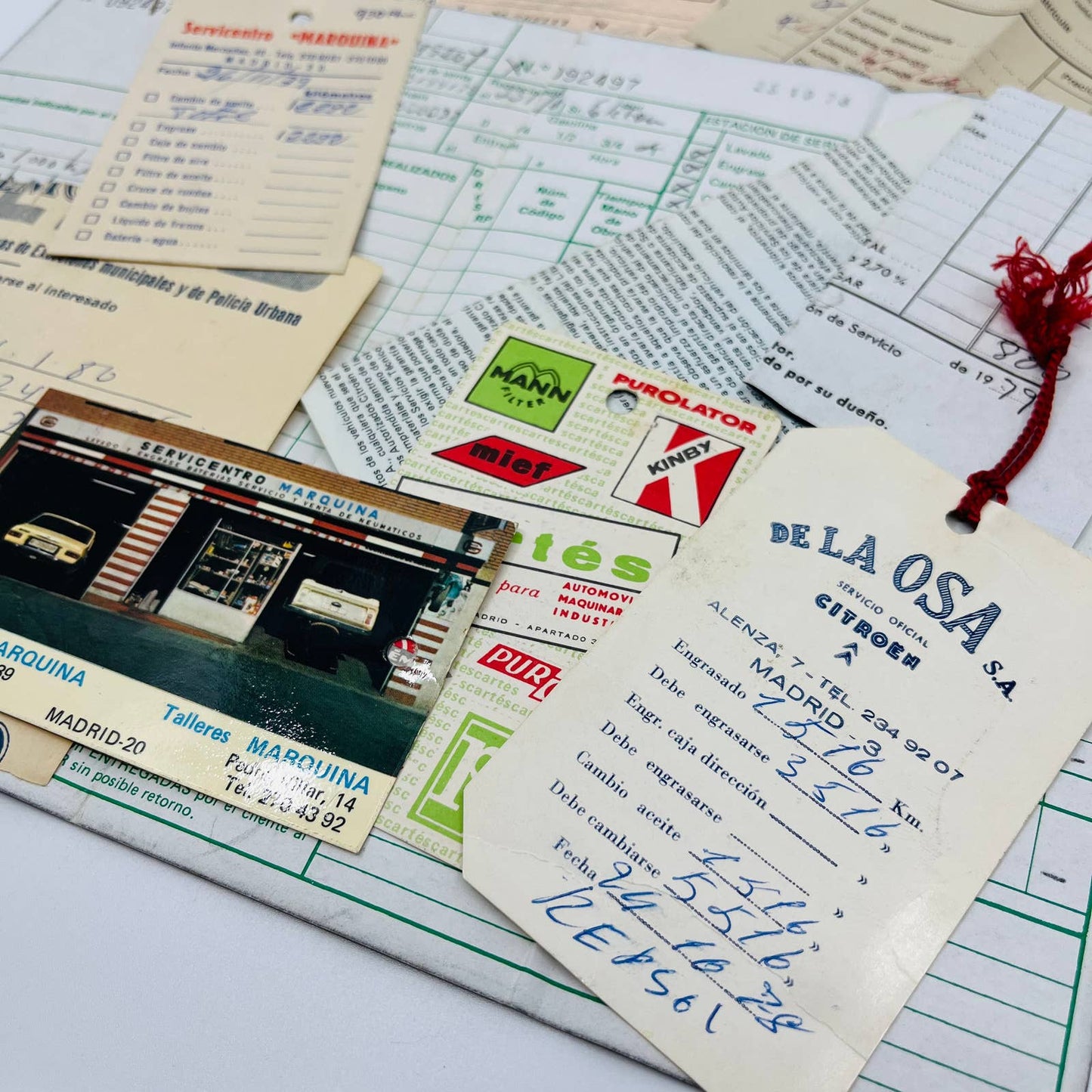 Huge Lot 1970s Citroën Records & Ephemera Servicentro Marquita Madrid Spain C2