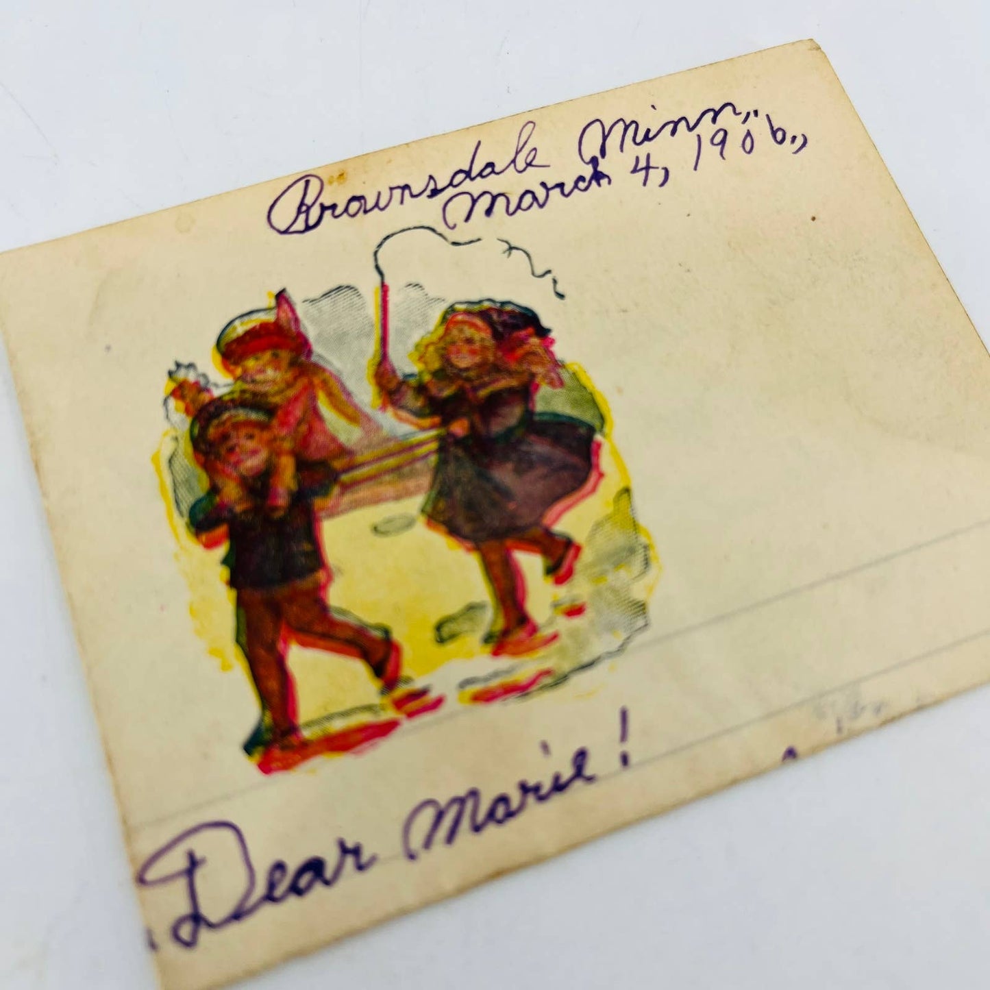 Antique 1906 Letter & Envelope Between Brownsdale MN and Mason City Iowa C5