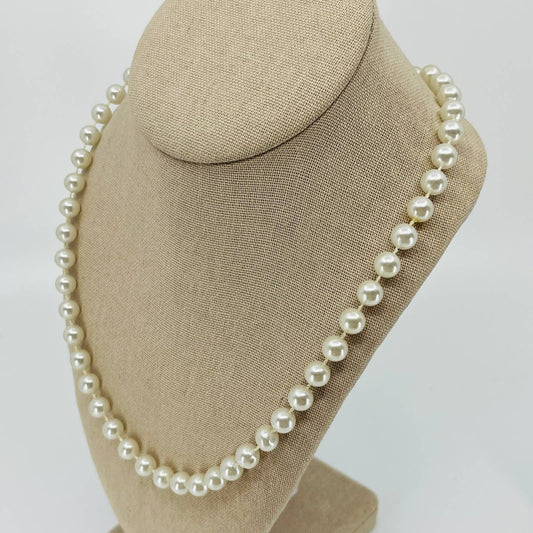 MCM Mod Faux Pearl Cool Tone Necklace SB2