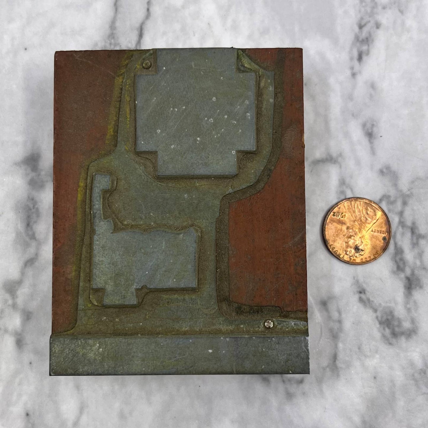 Vintage Printing Letterpress Printers Block Plate Phonebook Cross Icon TJ53