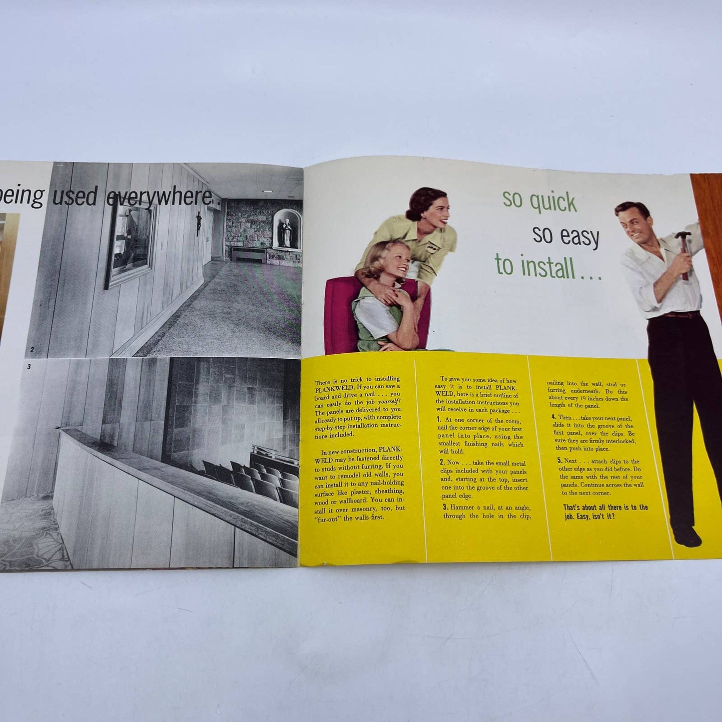 1950s MCM Weldwood Plankweld Paneling Advertising Booklet & Dealer List TH7