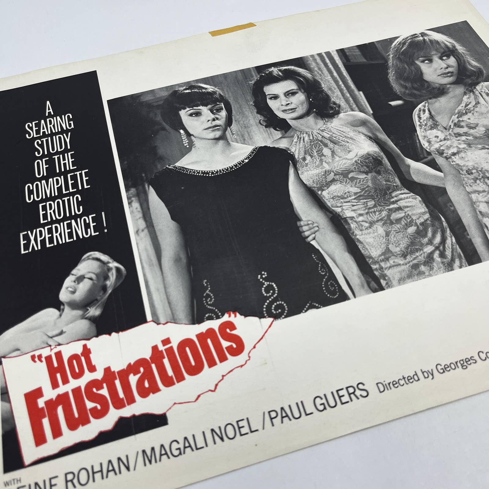 1965 HOT FRUSTRATIONS Italian French Film Reine Rohan Magali Noel LOBBY  CARD FL4