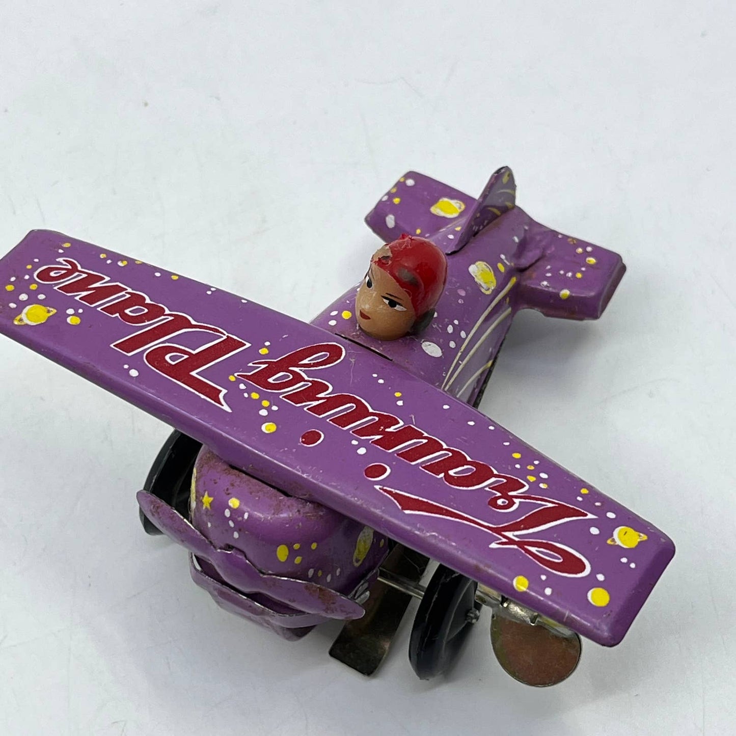 Vintage Wind-up Purple Training Plane WORKS 3.5” TD2