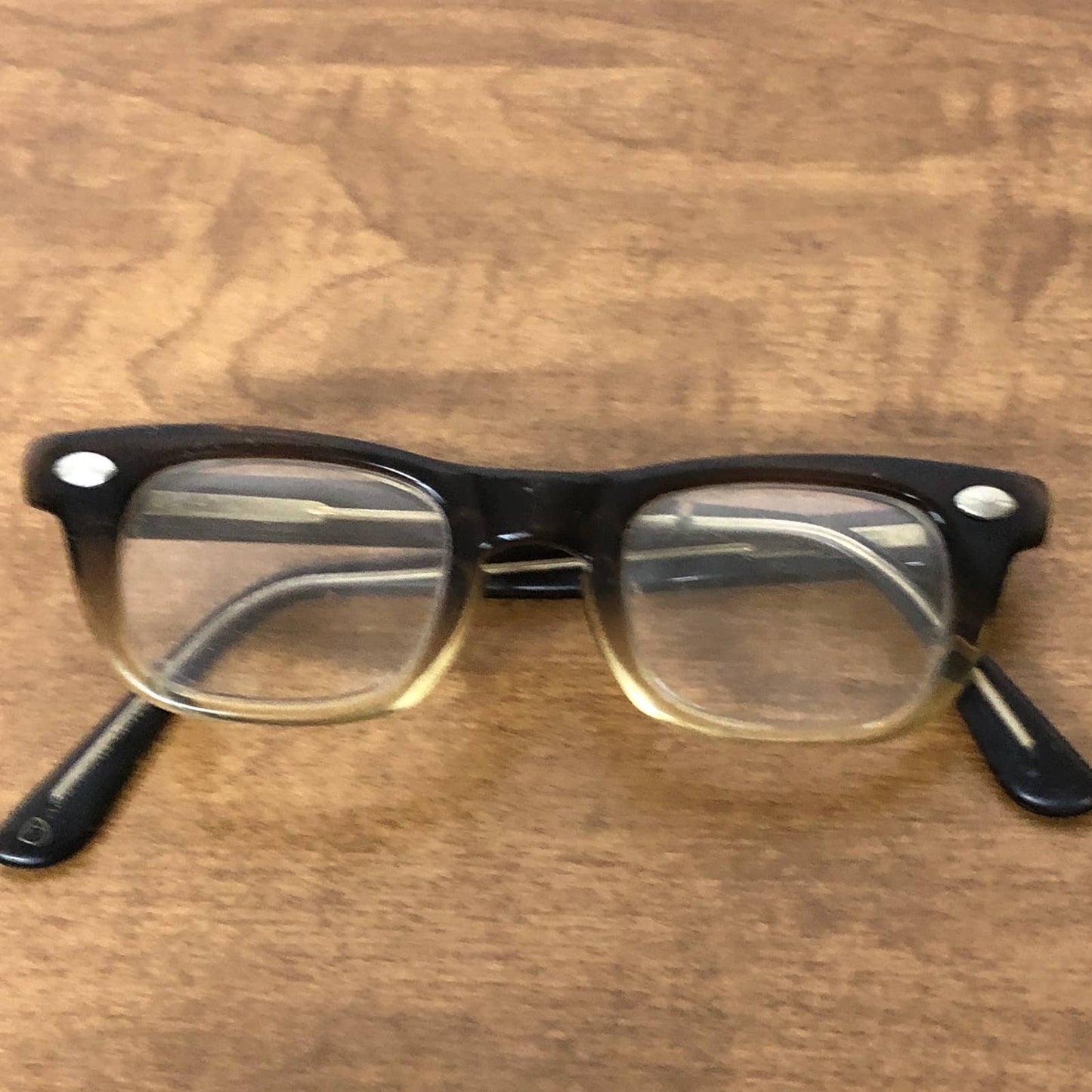 1950s AO Kids Horn Rimmed Glasses 5.25 w/ Lenticular Bear Case TH3