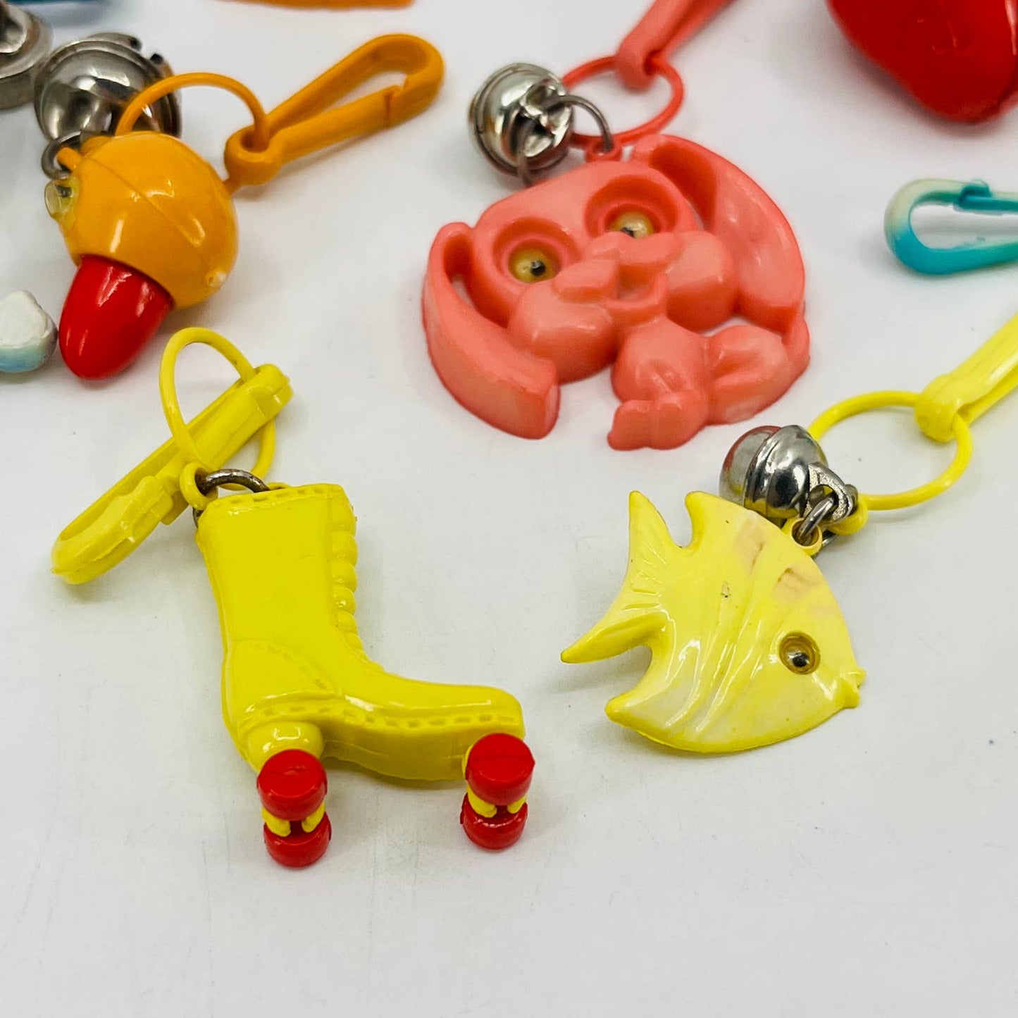 RETRO 1980's Plastic Bell Clip On 80's Necklace Charm LOT Of 10 TB2