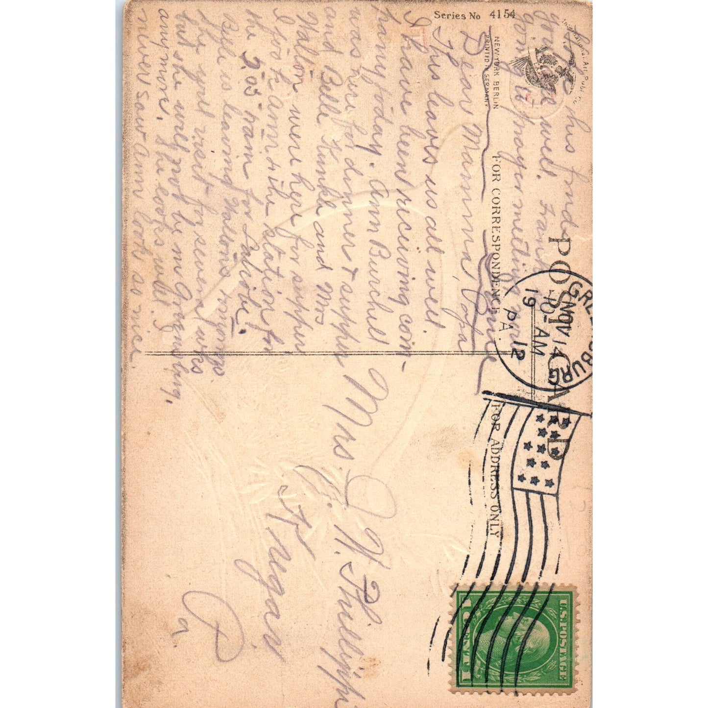 Ellen Clapsaddle Thanksgiving Wish Bone Embossed 1912 Original Postcard P2-2