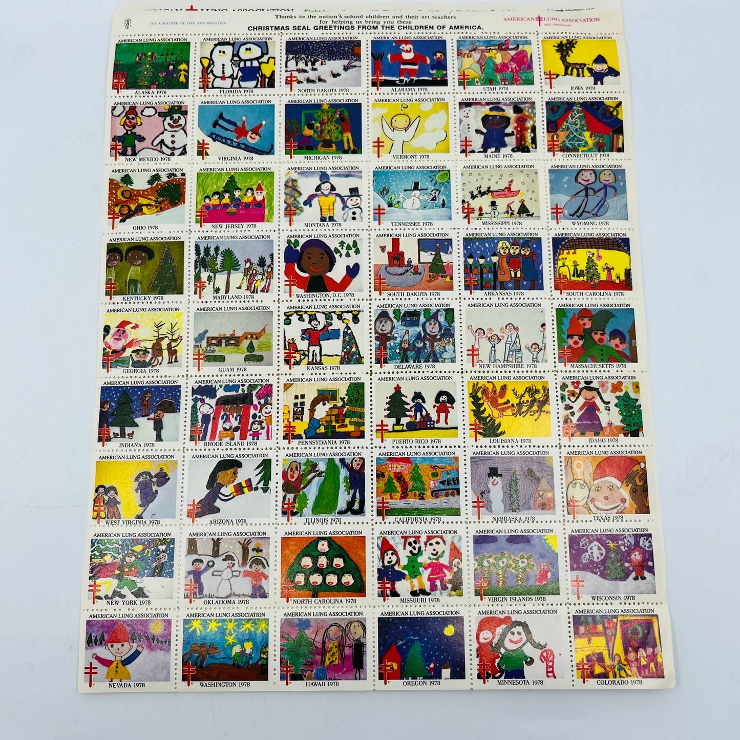 1978 American Lung Association Christmas Seal Sheet + 2 1986 Sheets C7