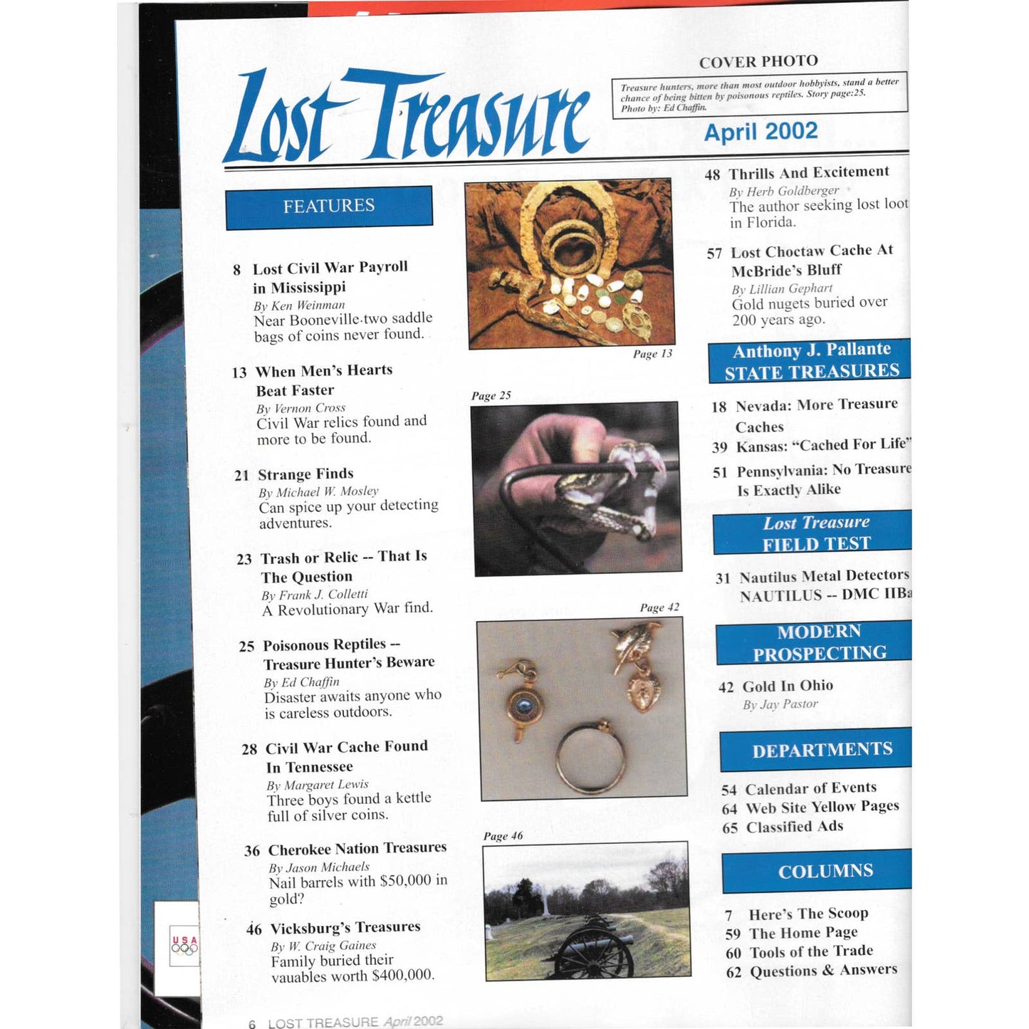 Lost Treasure Magazine - Treasure Hunting Metal Detecting April 2002 M6