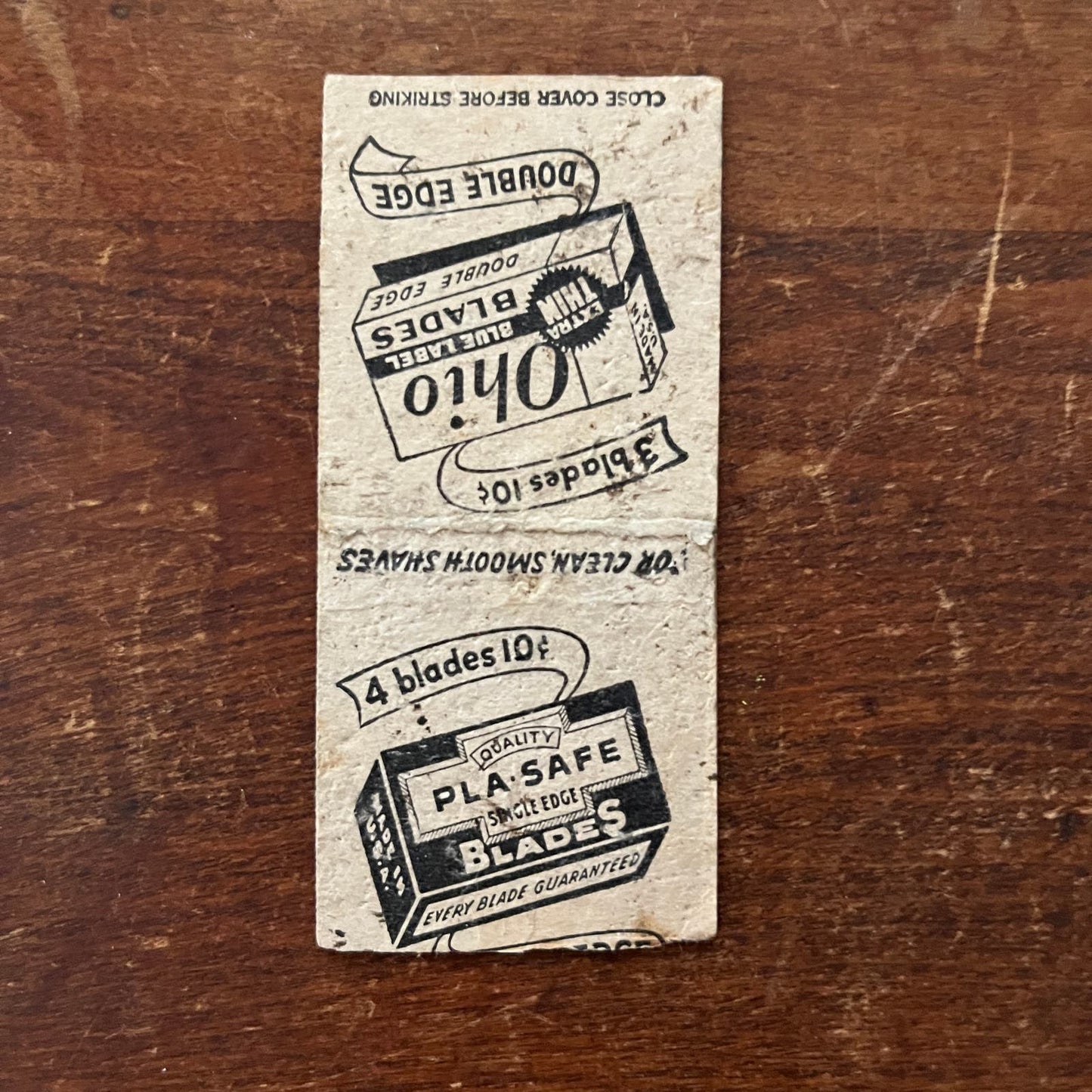 Ohio Blue Label Razor Blades Double Edge Advertising Matchbook Cover SA9-M12