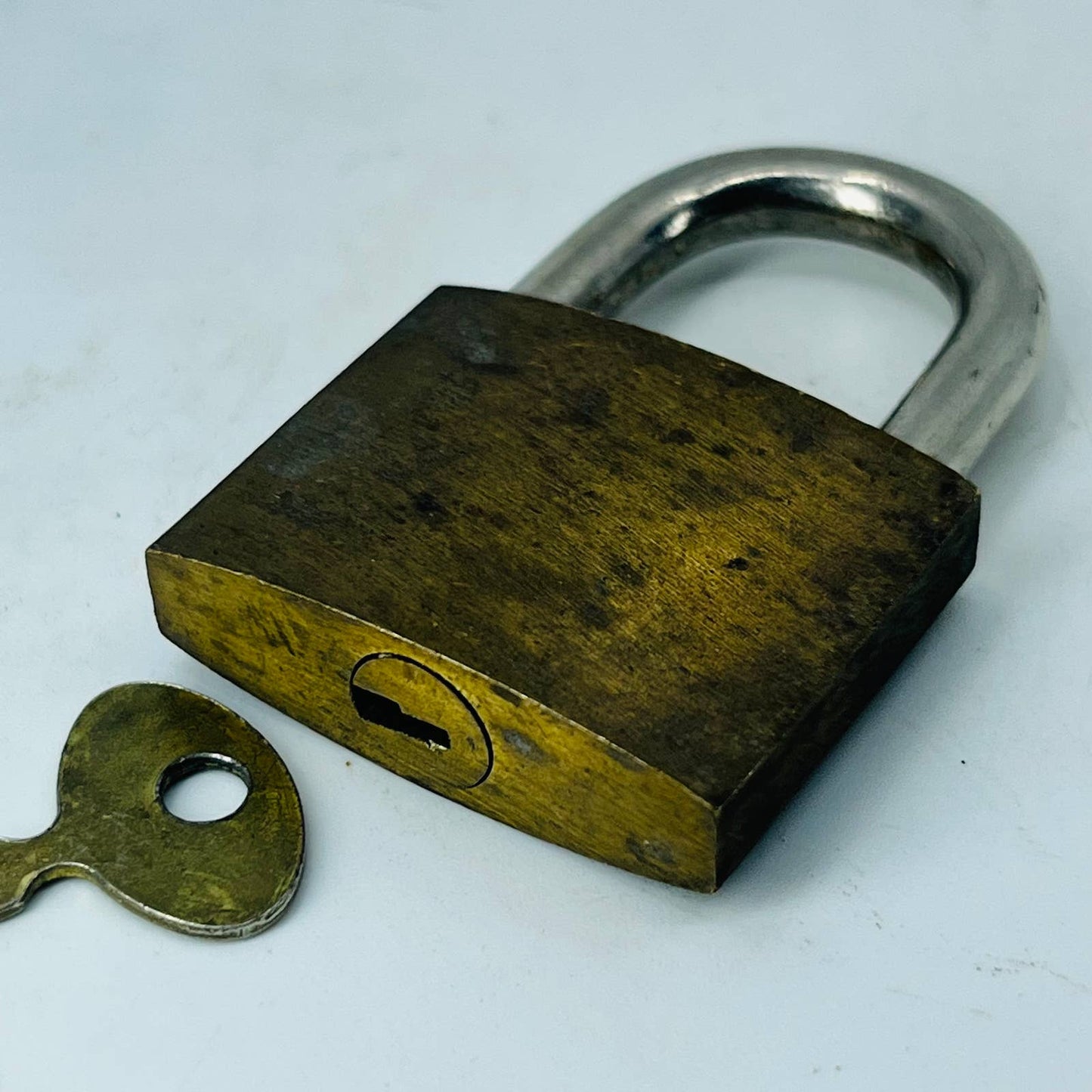 Vintage Brass Testrite Taiwan Mini Lock Padlock With Key SA8