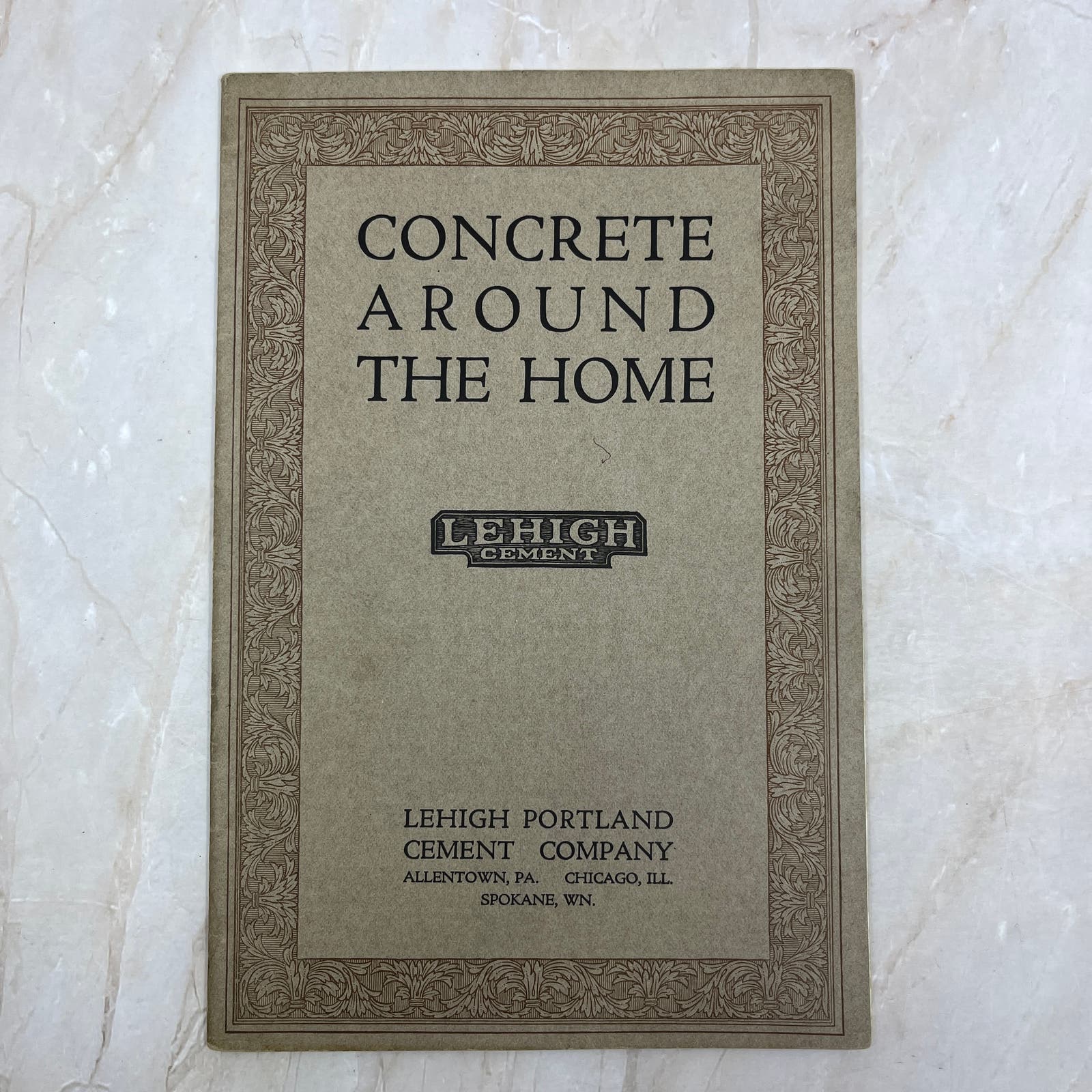 Concrete Around the Home Lehigh Portland Cement Co Booklet TJ9 ...
