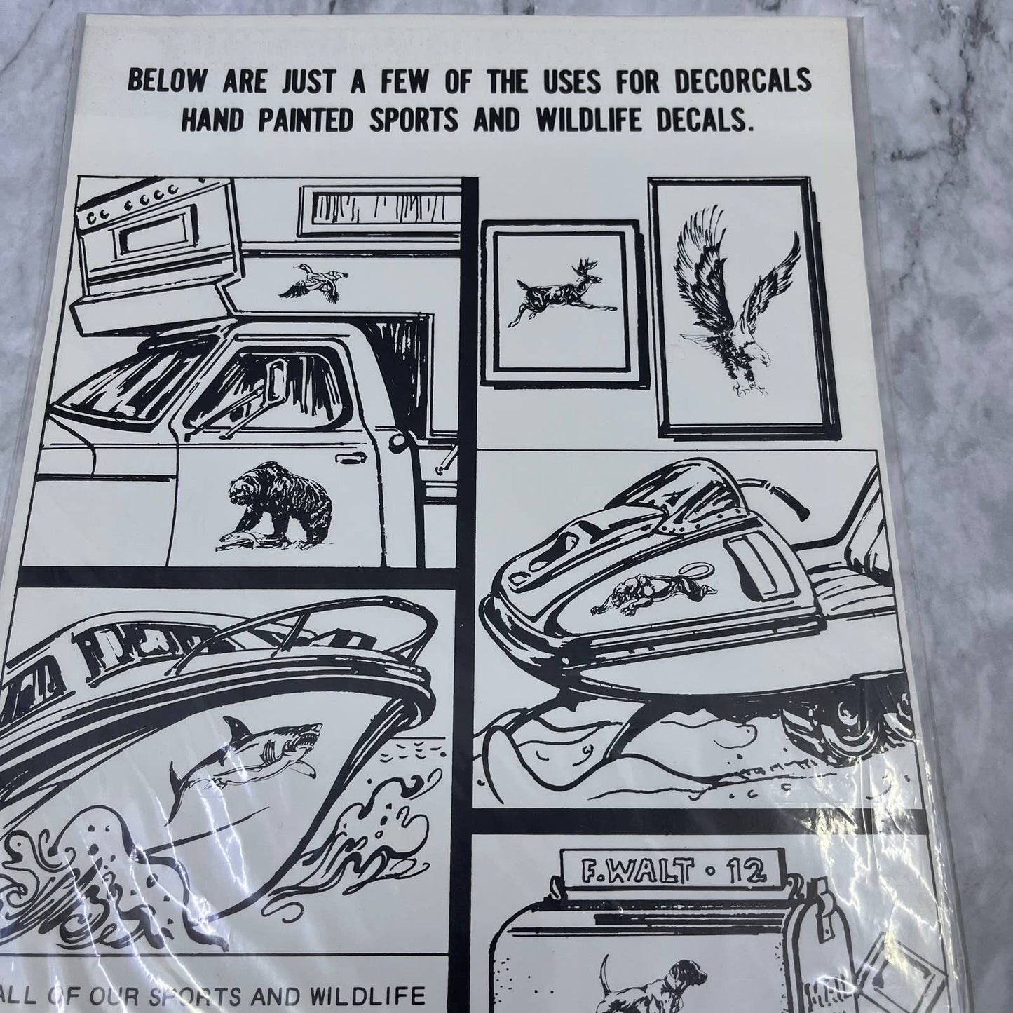 1986 NEW NOS Decorcal Sports & Wildlife Decal W-27 Eagle & Flag FL5