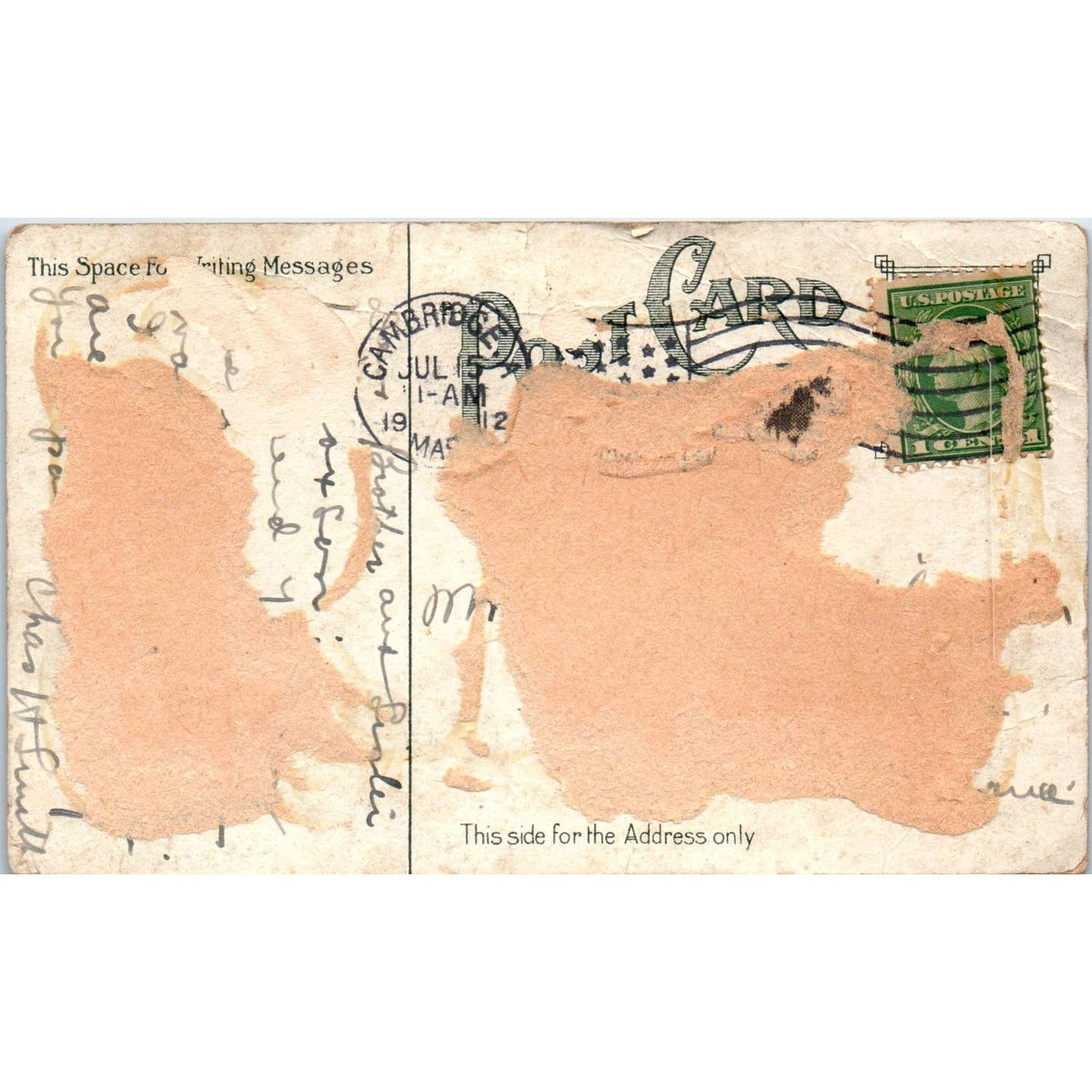 1910s Postcard Memorial Gate, Class of '77 Harvard College Cambridge MA SF2